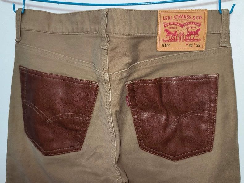 Junya Watanabe Junya Watanabe x Levis Khaki Denim Jeans Size US 32 / EU 48 - 5 Thumbnail