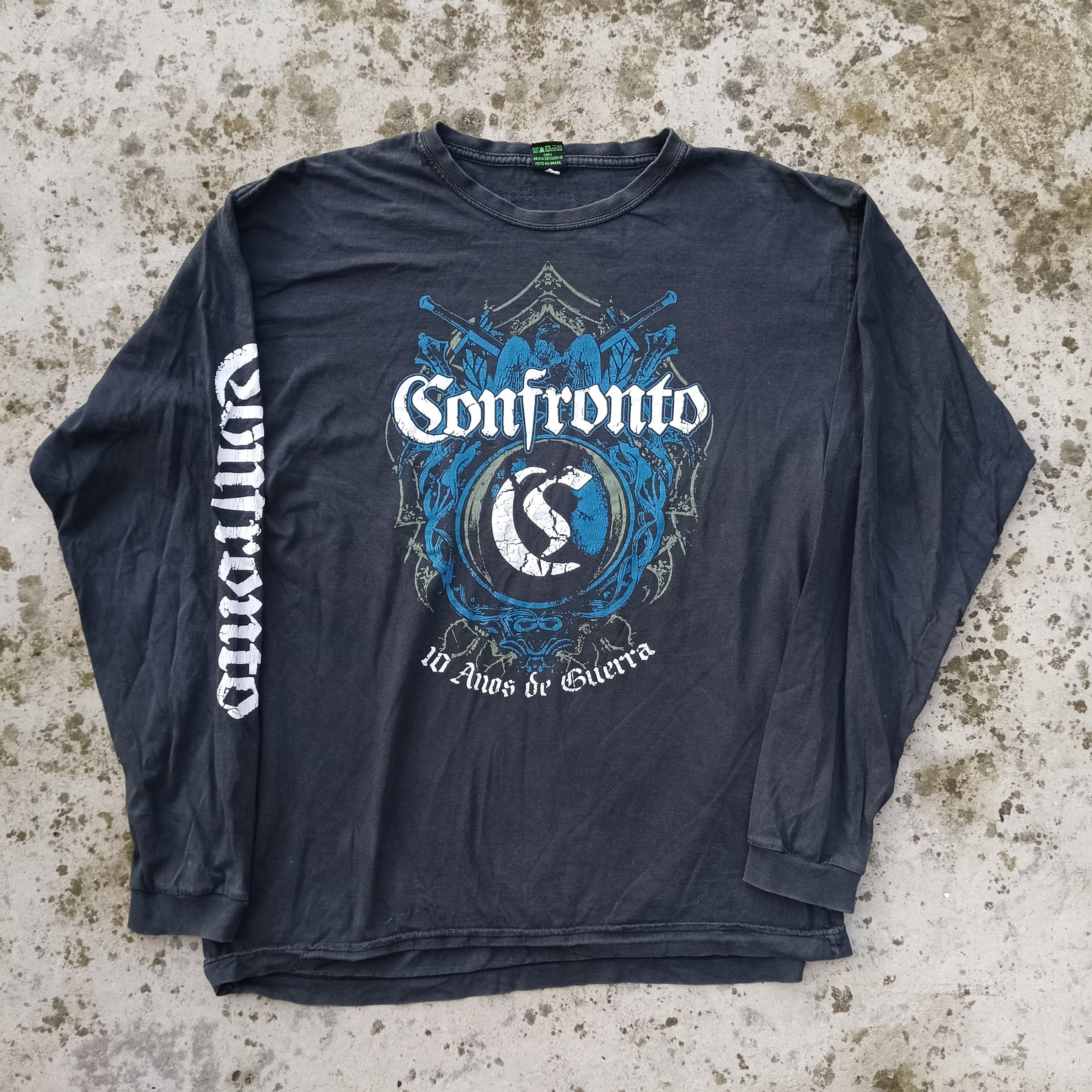 Band Tees × Vintage confronto metal band longsleeve Size US L / EU 52-54 / 3 - 1 Thumbnail
