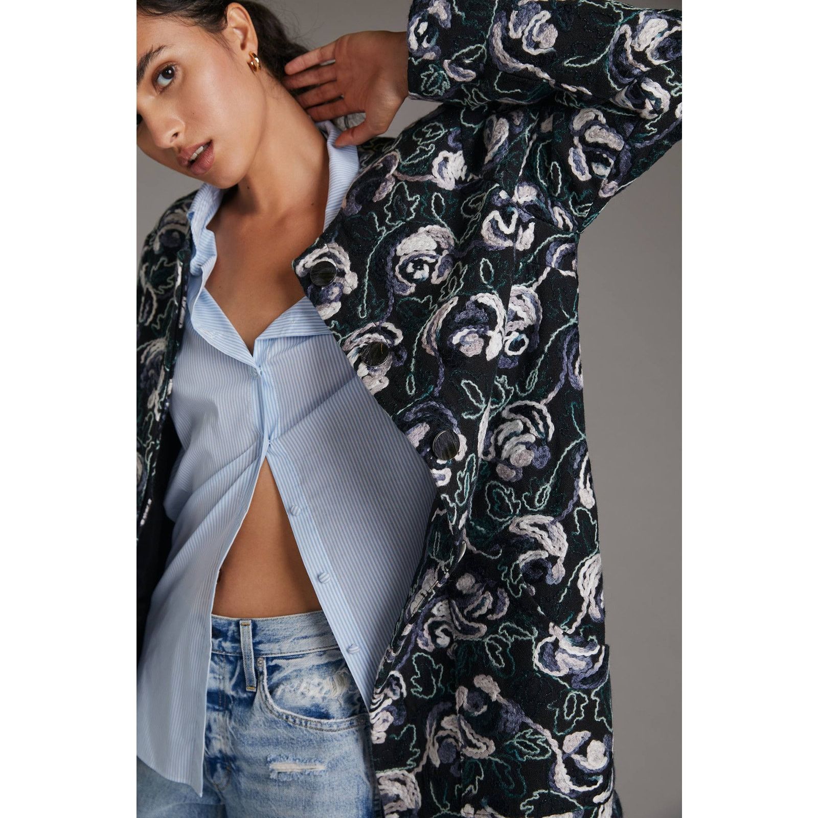 Anthropologie Anthropologie Floral Embroidered Coat by Hutch $260 X-SMALL Size XS / US 0-2 / IT 36-38 - 1 Thumbnail