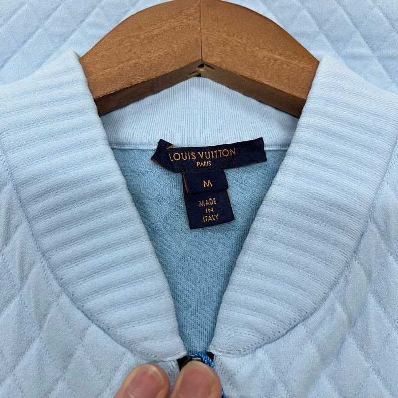 Louis Vuitton Louis Vuitton Blue armband half-zip knit short sleeve Size M / US 6-8 / IT 42-44 - 3 Thumbnail