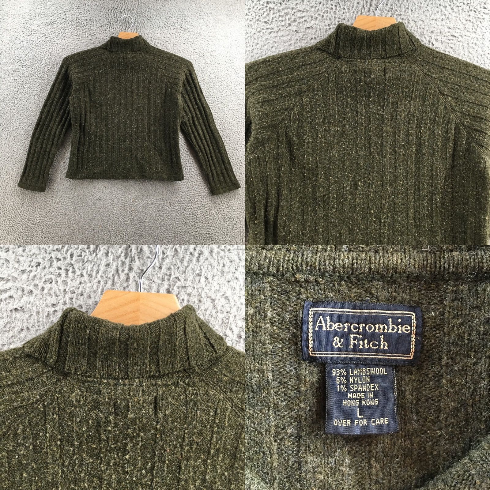 Abercrombie & Fitch Abercrombie & Fitch Sweater Womens L Green Wool Blend Long Sleeve Turtleneck Size L / US 10 / IT 46 - 8 Thumbnail