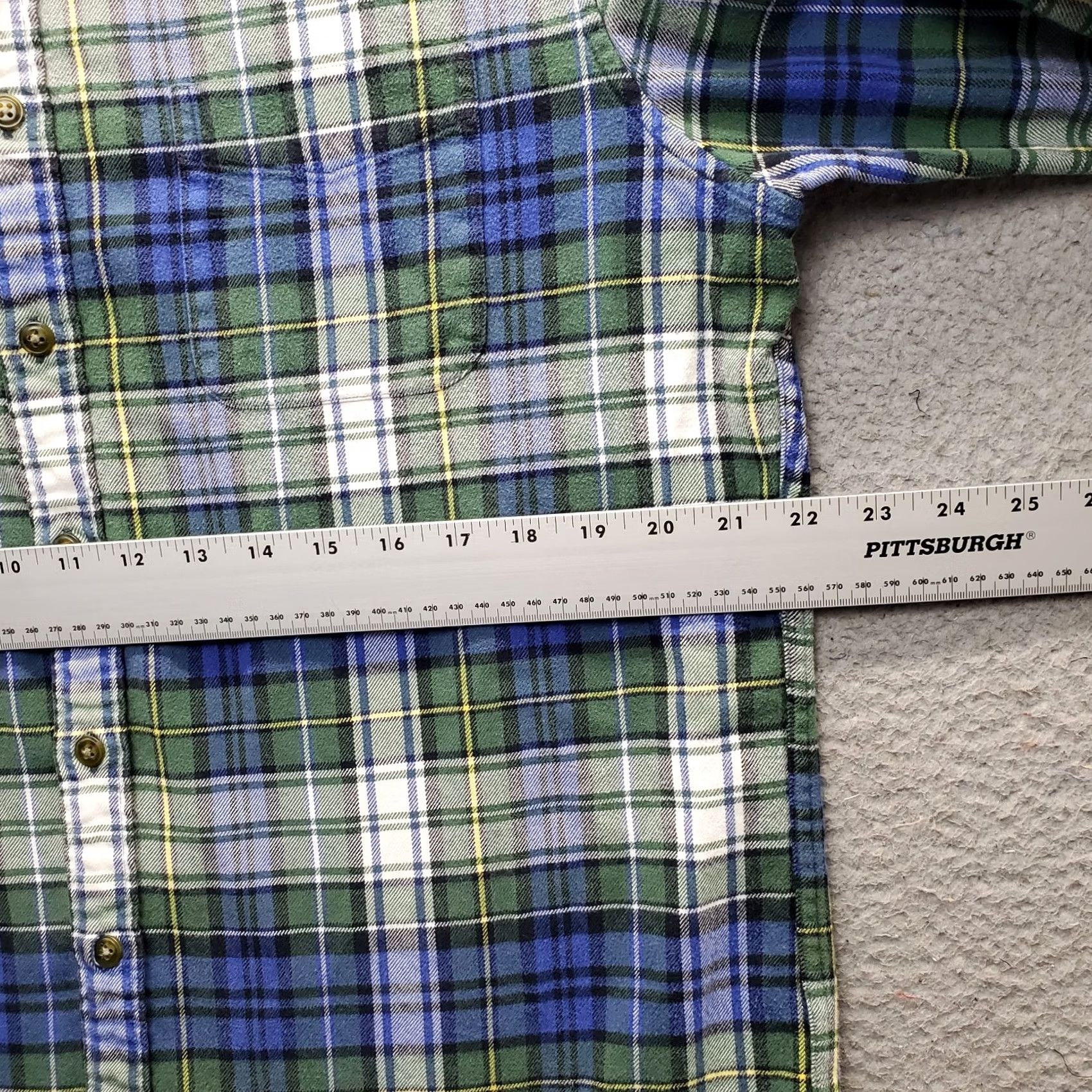 Lands' End Lands' End Mens Dress Shirt Multicolor Plaid Flannel Button-Down Tailored Fit XS/XL? (Wait) Size 42R - 4 Thumbnail