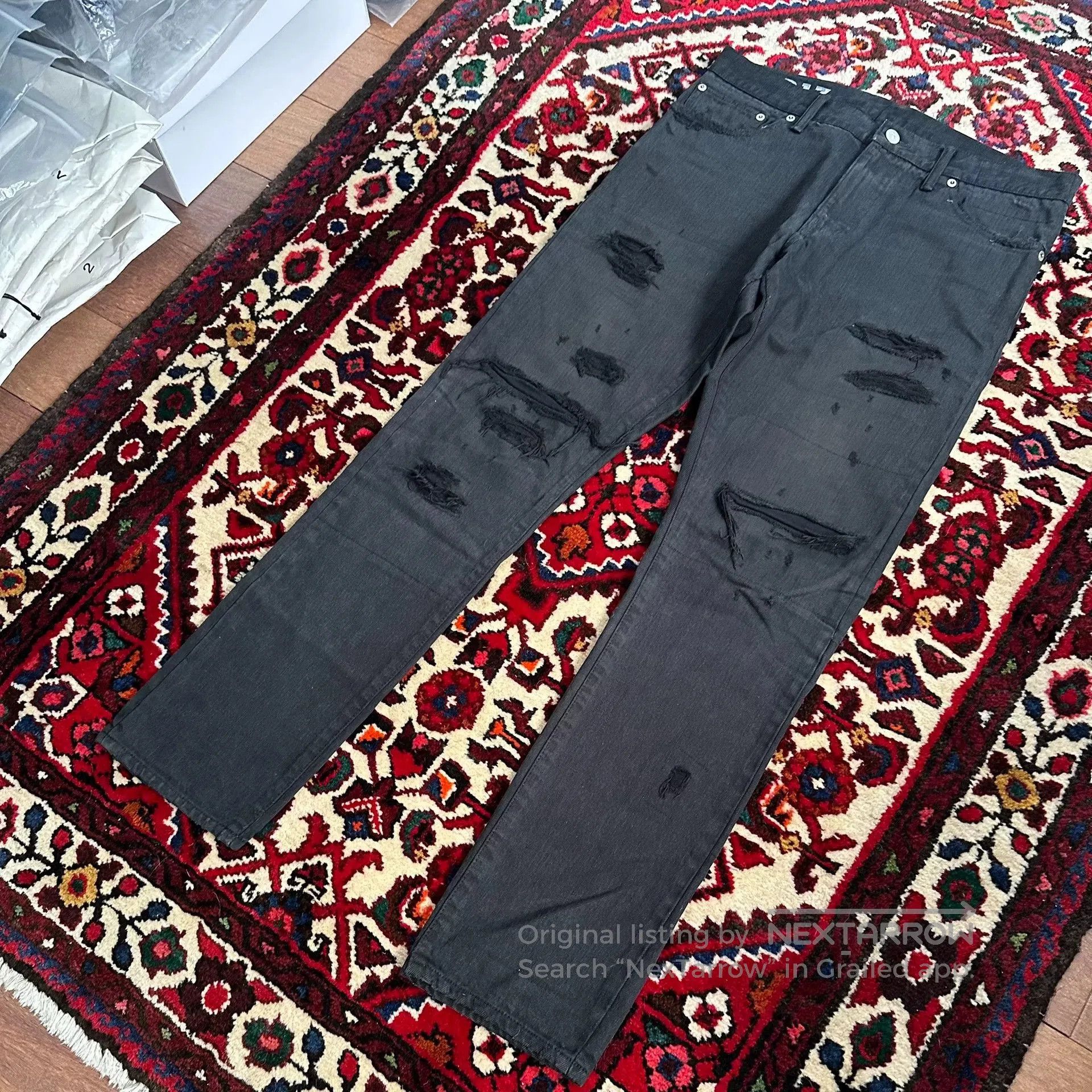 Visvim visvim black distressed denim pants size W34L3. Size US 34 / EU 50 - 5 Thumbnail