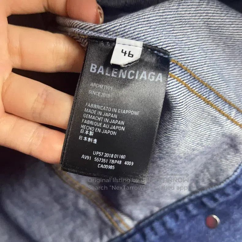 Balenciaga Balenciaga Blue Back Printed Logo Denim Jacket Size US L / EU 52-54 / 3 - 9 Thumbnail
