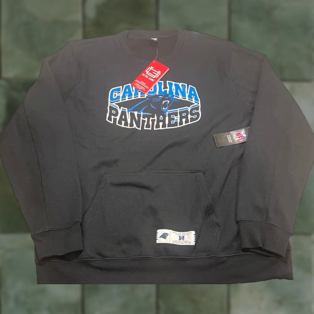 NFL Ultra Game Panthers Sweatshirt 2XL Black Men Pullover NFL Apparel Size US XXL / EU 58 / 5 - 1 Thumbnail