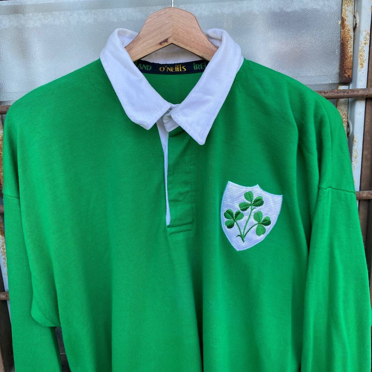 Vintage VINTAGE 80's IRELAND RUGBY SHIRT 100%ACRYLIC Size US XXL / EU 58 / 5 - 9 Thumbnail