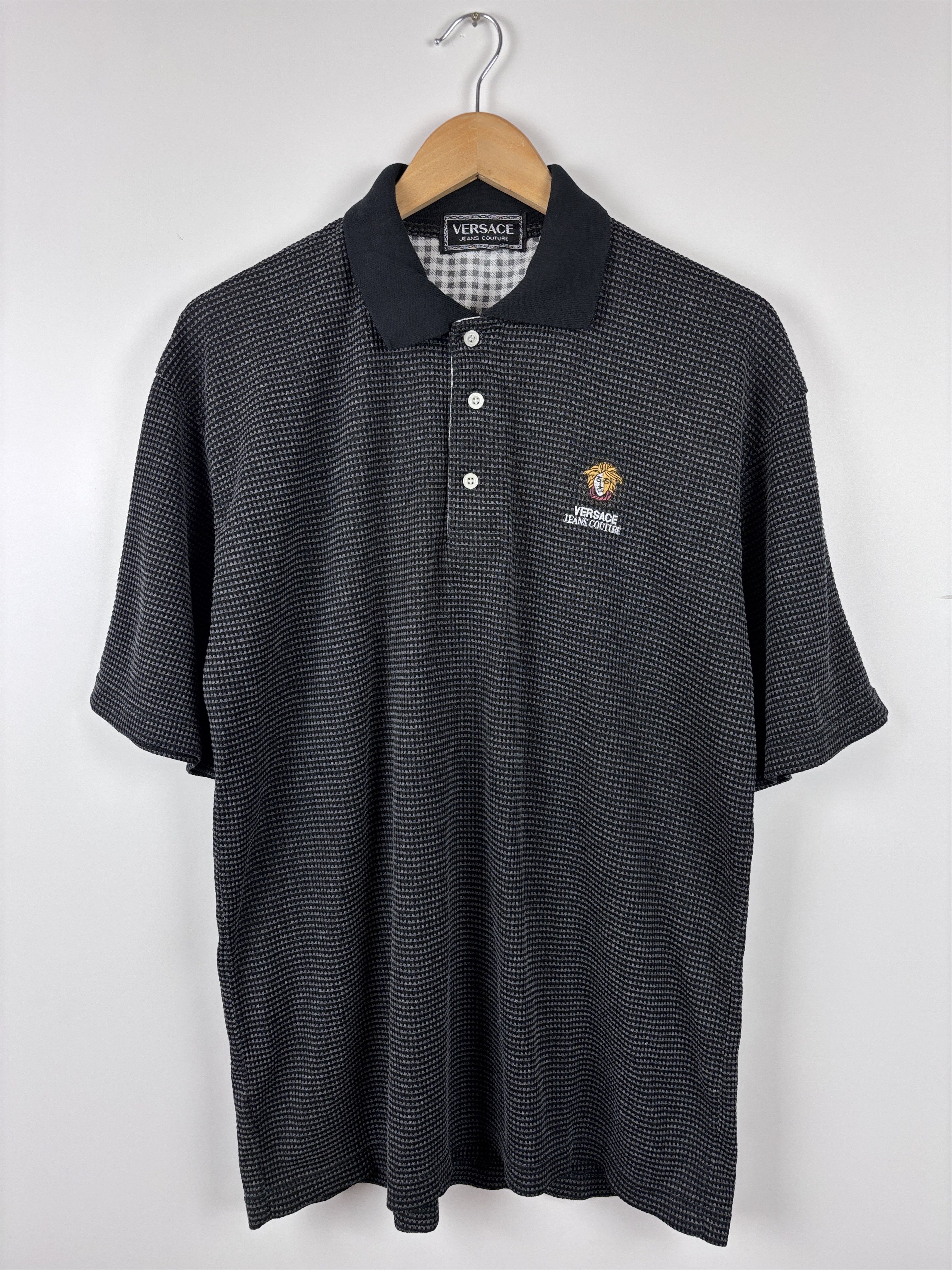 Vintage Versace Jeans Couture Medusa Polo T-Shirt Gray ~L