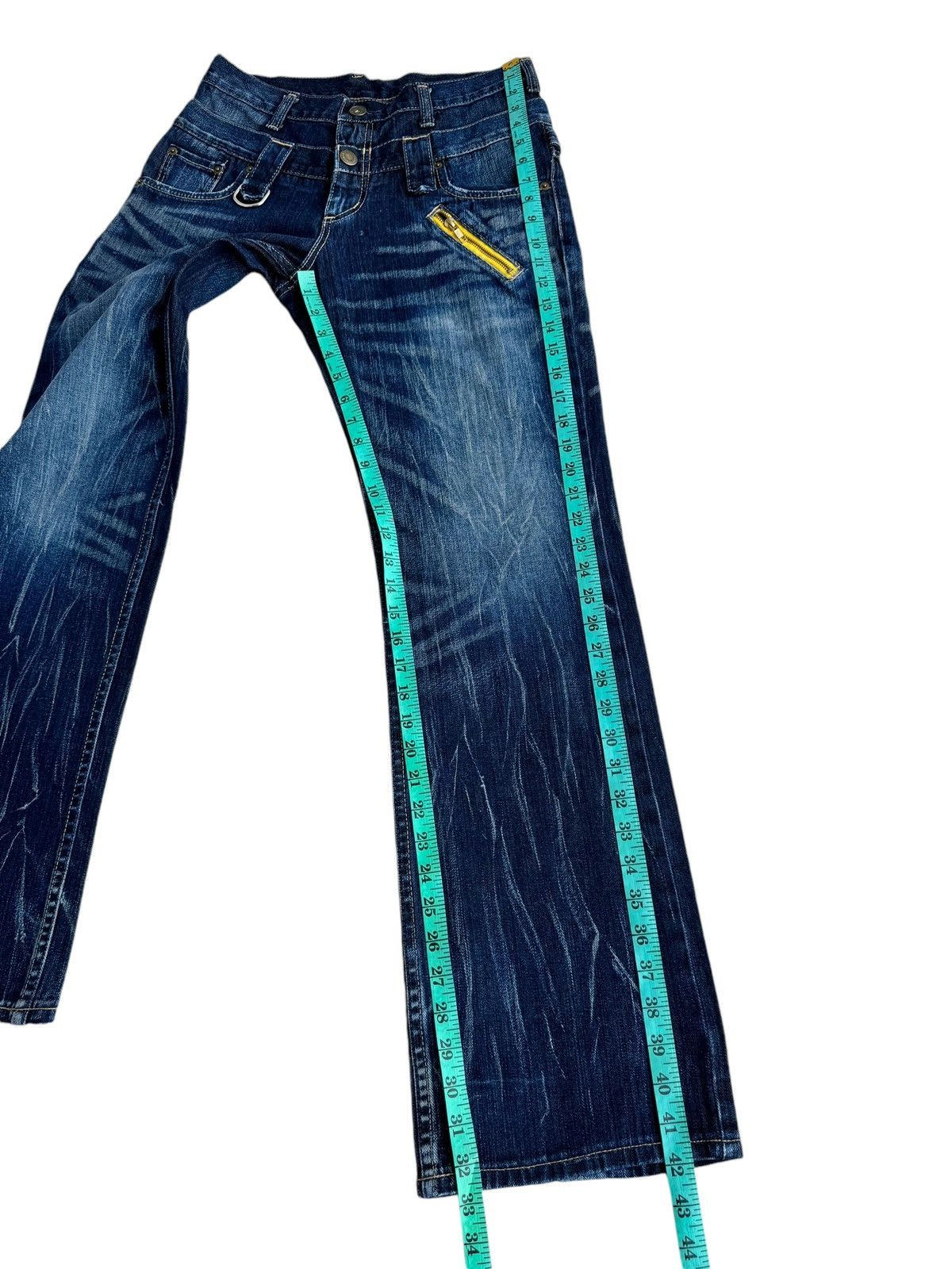 Le Grande Bleu (L.G.B.) × Wrangler ⚡️⚡️Japanese Brand Distressed Wrangler Double Waist Jeans Size US 30 / EU 46 - 16 Thumbnail