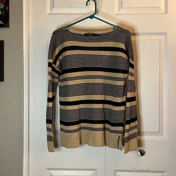 Lauren Ralph Lauren Lauren by Ralph Lauren Black & Tan Sweater L Size L / US 10 / IT 46 - 3 Thumbnail