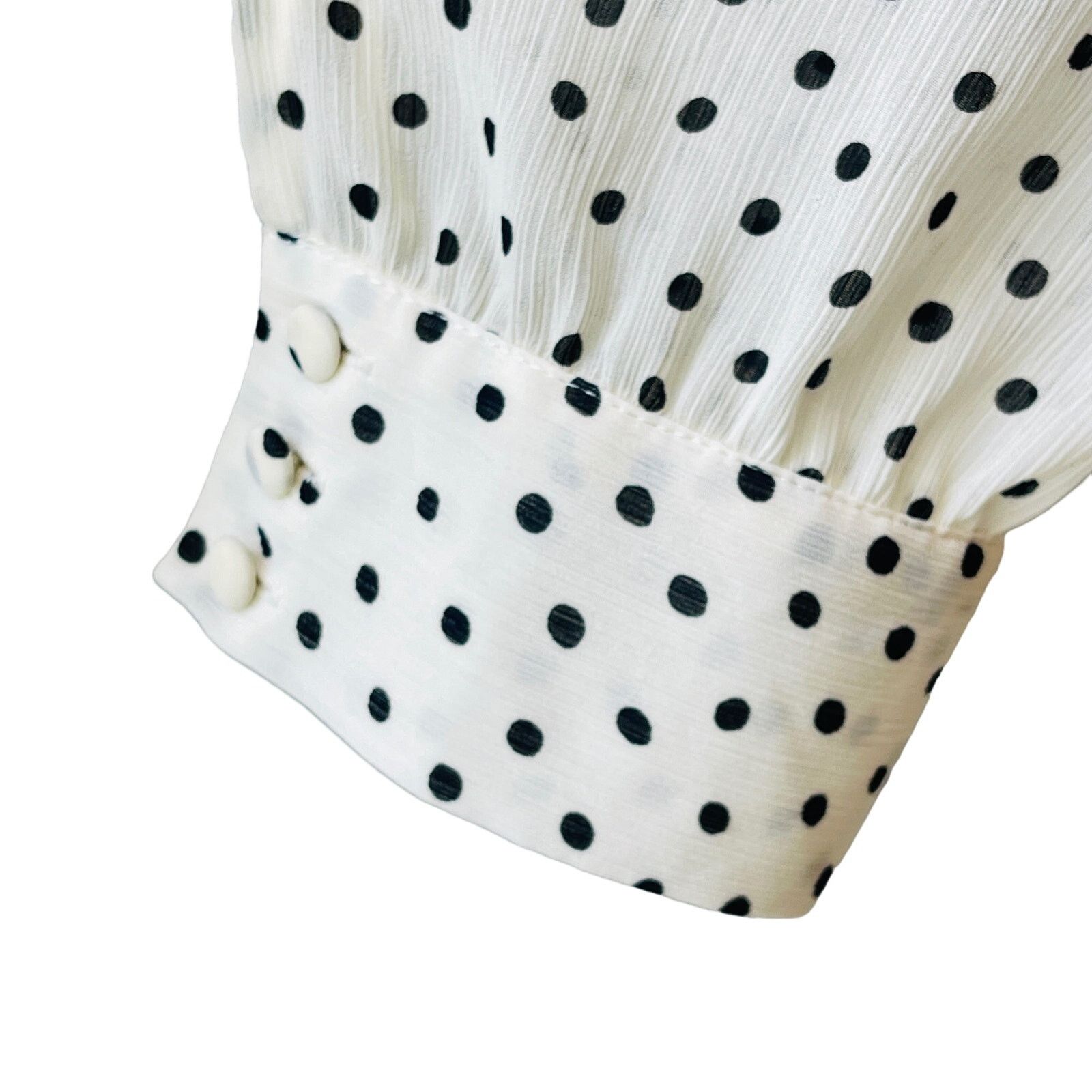 Madewell Madewell Smocked Ruffle Shoulder Dotted Dress Size Med NWT Size M / US 6-8 / IT 42-44 - 5 Thumbnail