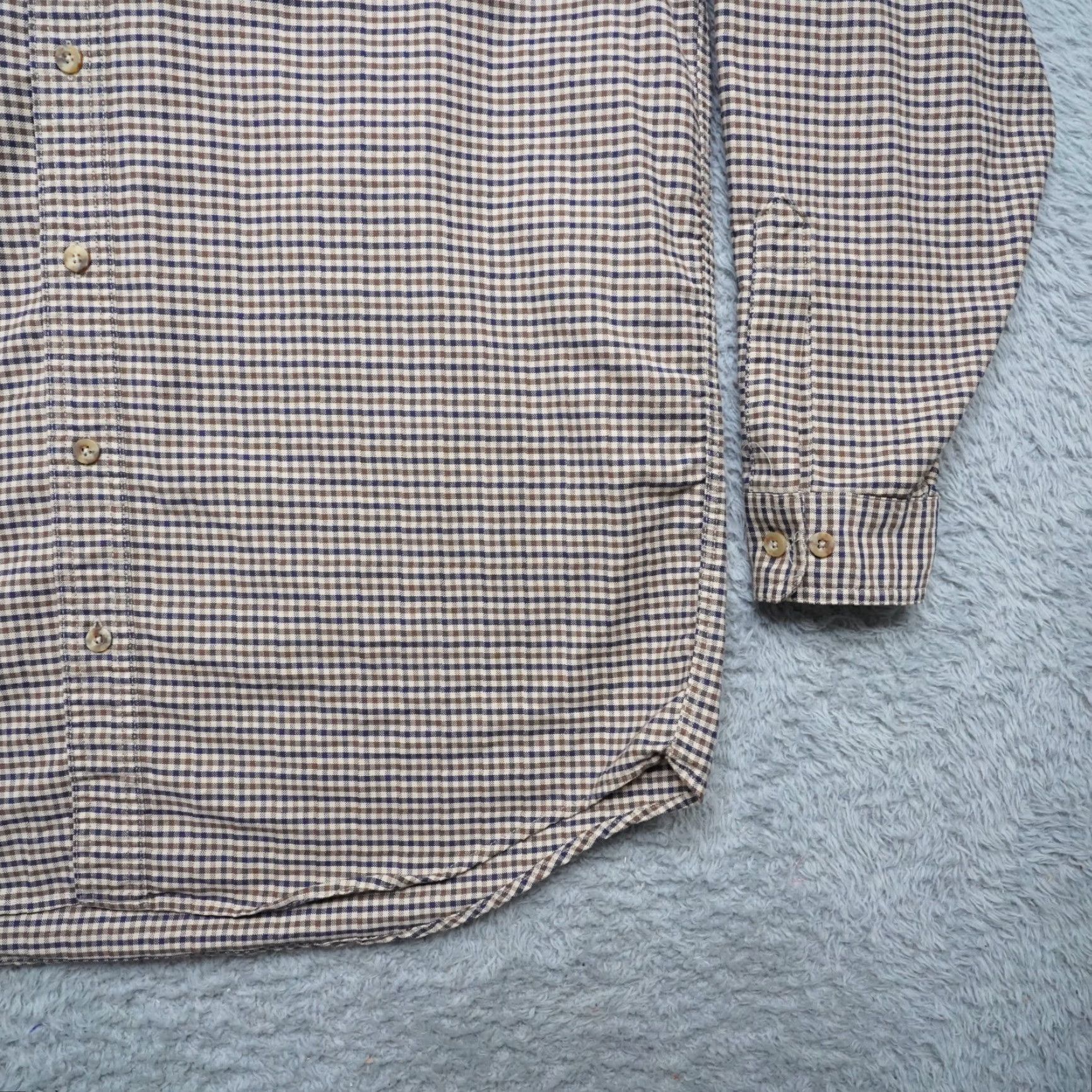Vintage VINTAGE L.L. Bean Shirt Mens LT Brown Plaid Button-Up Long Sleeve USA Made 90s Shirt Mens Big & Tall Size US L / EU 52-54 / 3 - 6 Thumbnail
