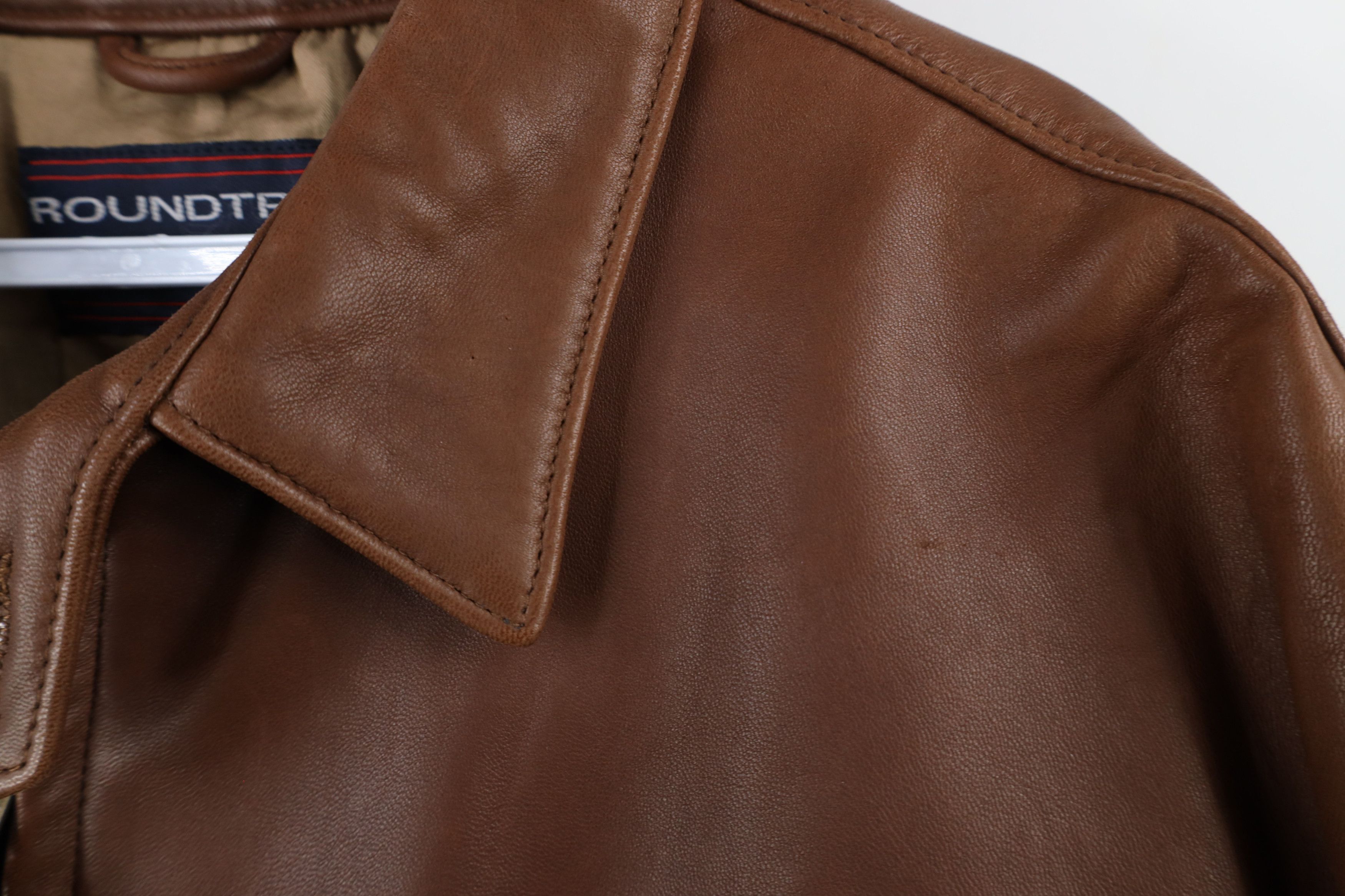 Vintage Vintage 90s Streetwear Leather Flight Bomber Jacket Brown Size US M / EU 48-50 / 2 - 5 Thumbnail