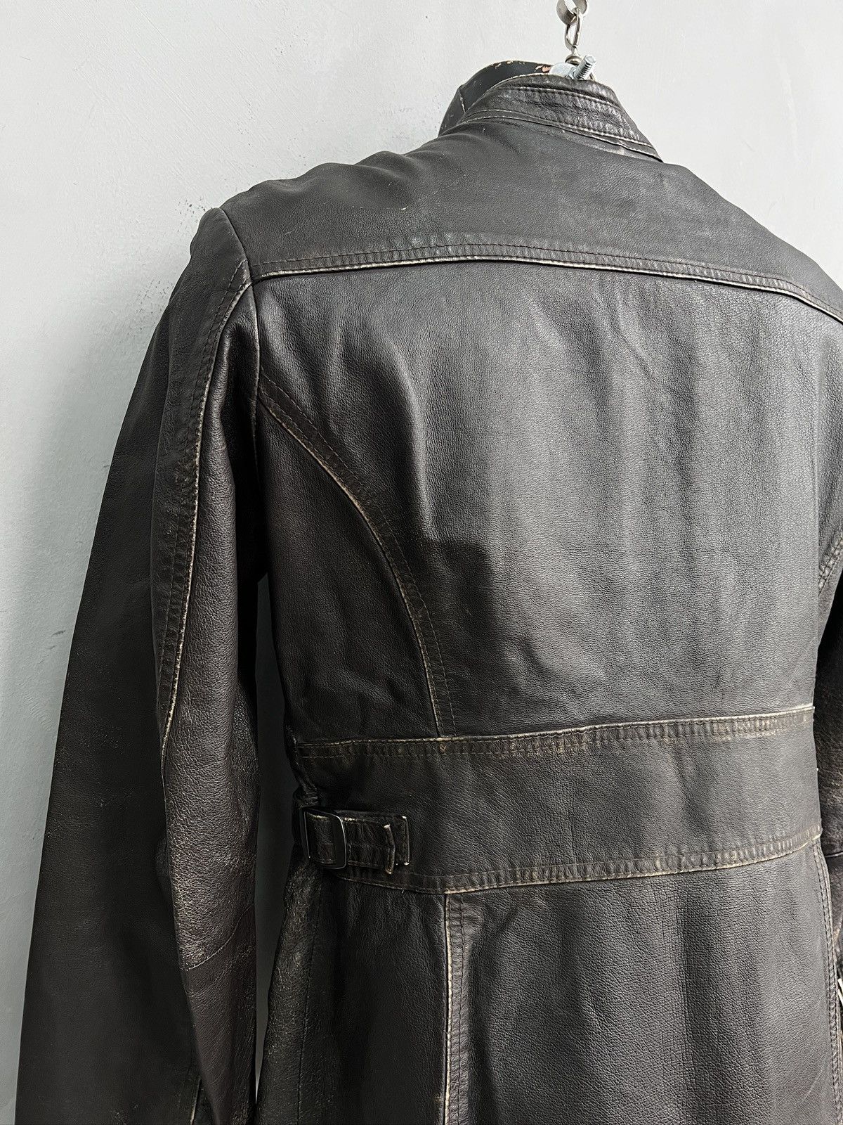 14th Addiction Brown washed distressed racing jacket Marlboro style y2k Size US M / EU 48-50 / 2 - 8 Thumbnail