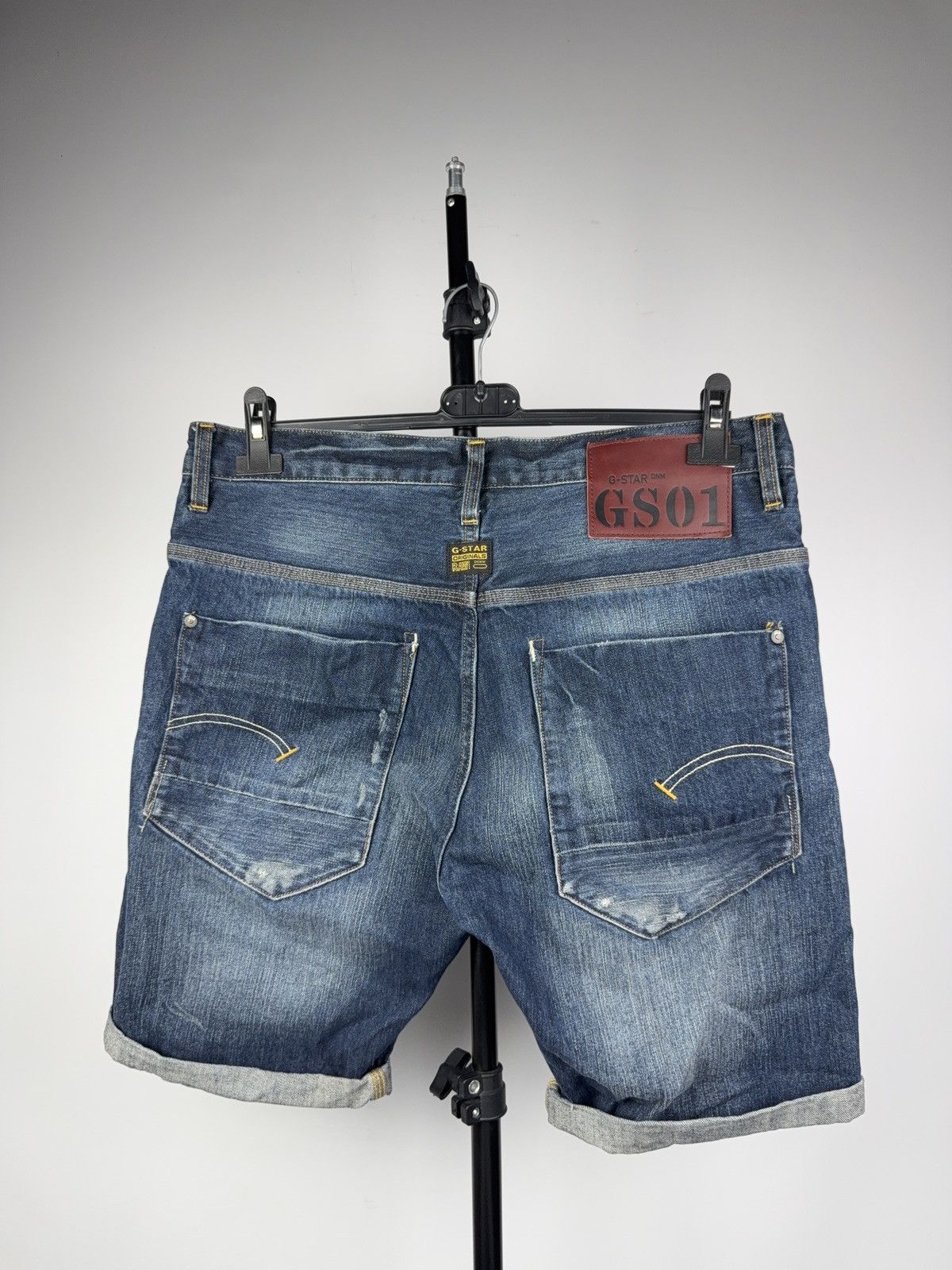 G-Star Retro 00s G-Star RAW GS01 Distressed Denim Shorts Cuffed 33 Size US 33 - 5 Thumbnail