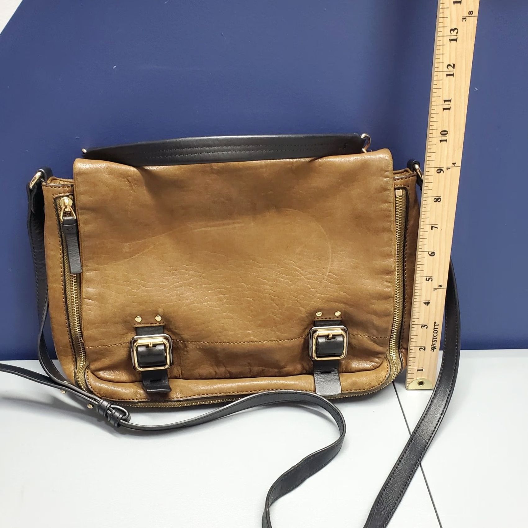 Vince Vince Camuto Convertible Bag Brown Adjustable Crossbody Buckle Accent Crossbody Bag Mens Womens? Size ONE SIZE - 2 Thumbnail