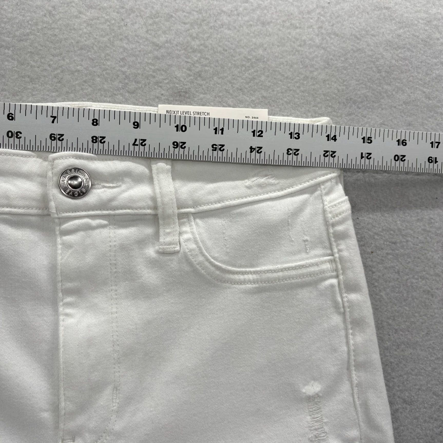 American Eagle Outfitters American Eagle High Rise Jegging Jeans Womens 6 White Distressed Stretch Denim Size 28" / US 6 / IT 42 - 7 Thumbnail