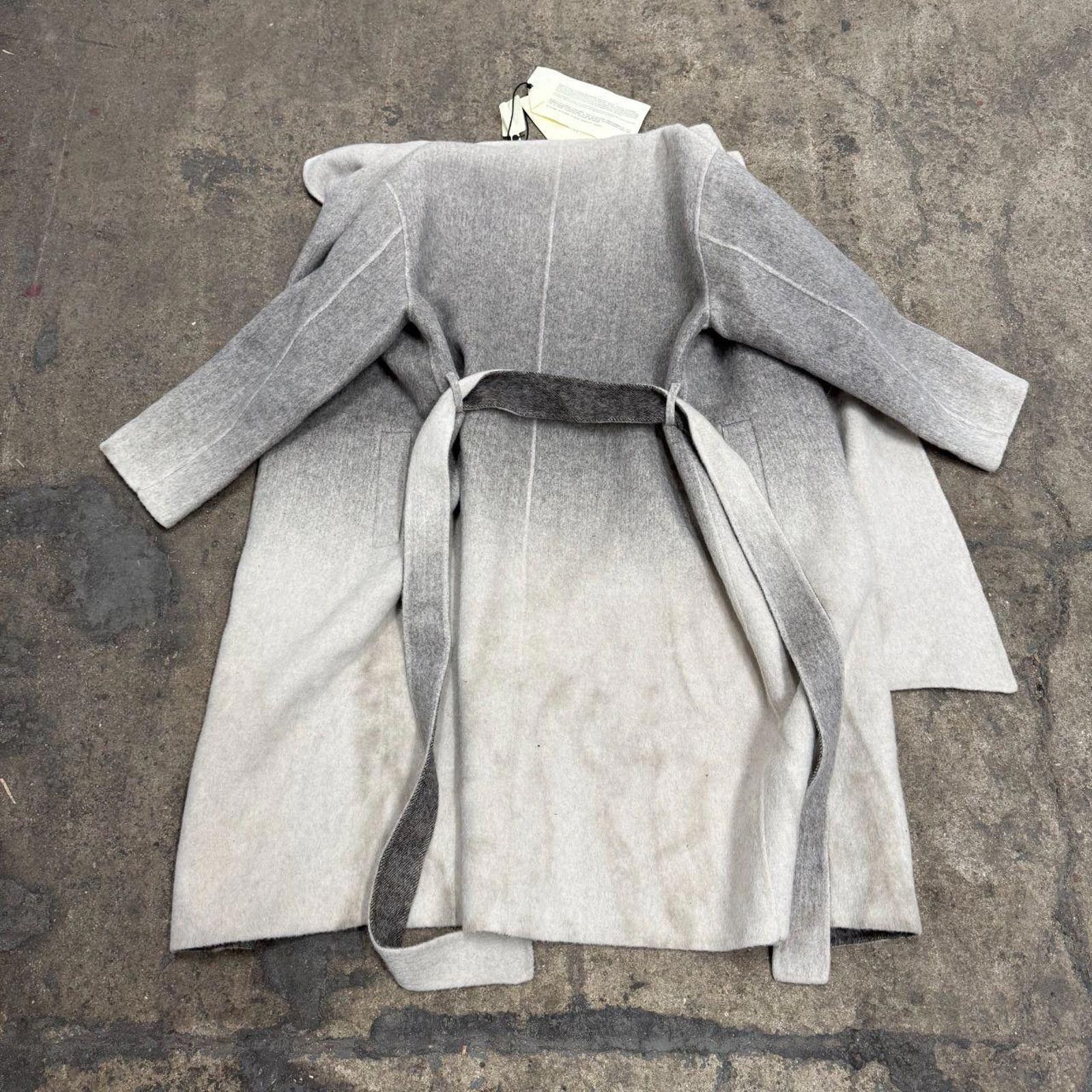 Other NWT Murmur Mi Smoke Ombré Wool & Silk Wrap Trench Coat Size S / US 4 / IT 40 - 2 Thumbnail