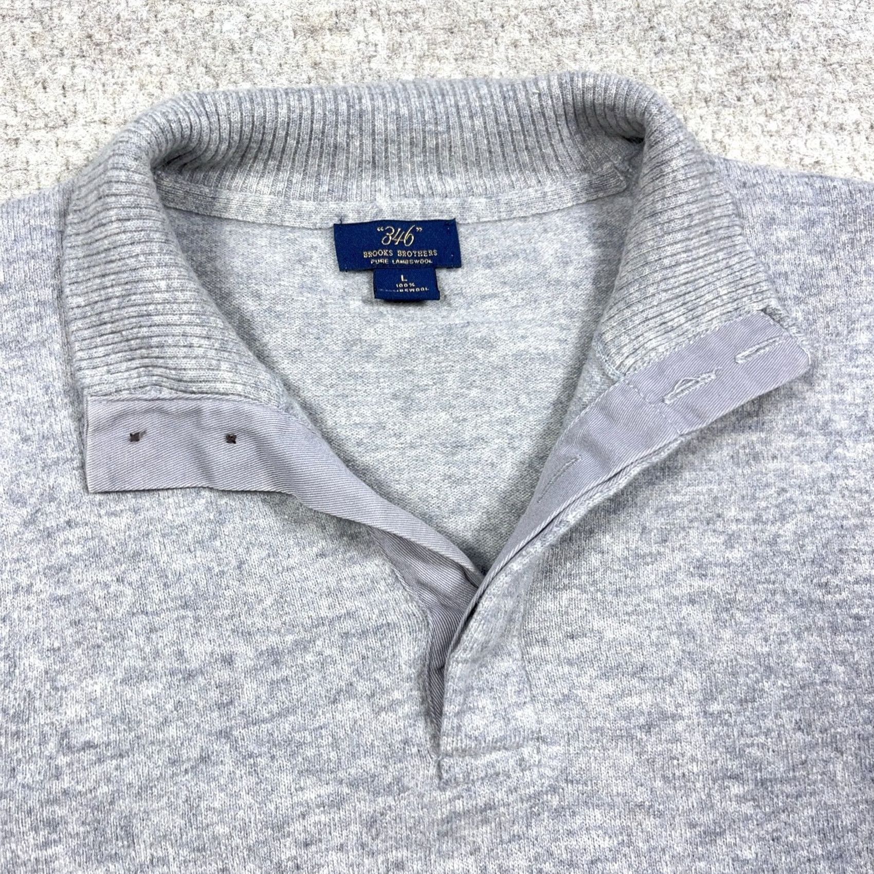 Brooks Brothers Brooks Brothers Sweater Men Large Gray Lambe Wool Henley Elbow Pads Grandpa Size US L / EU 52-54 / 3 - 2 Thumbnail