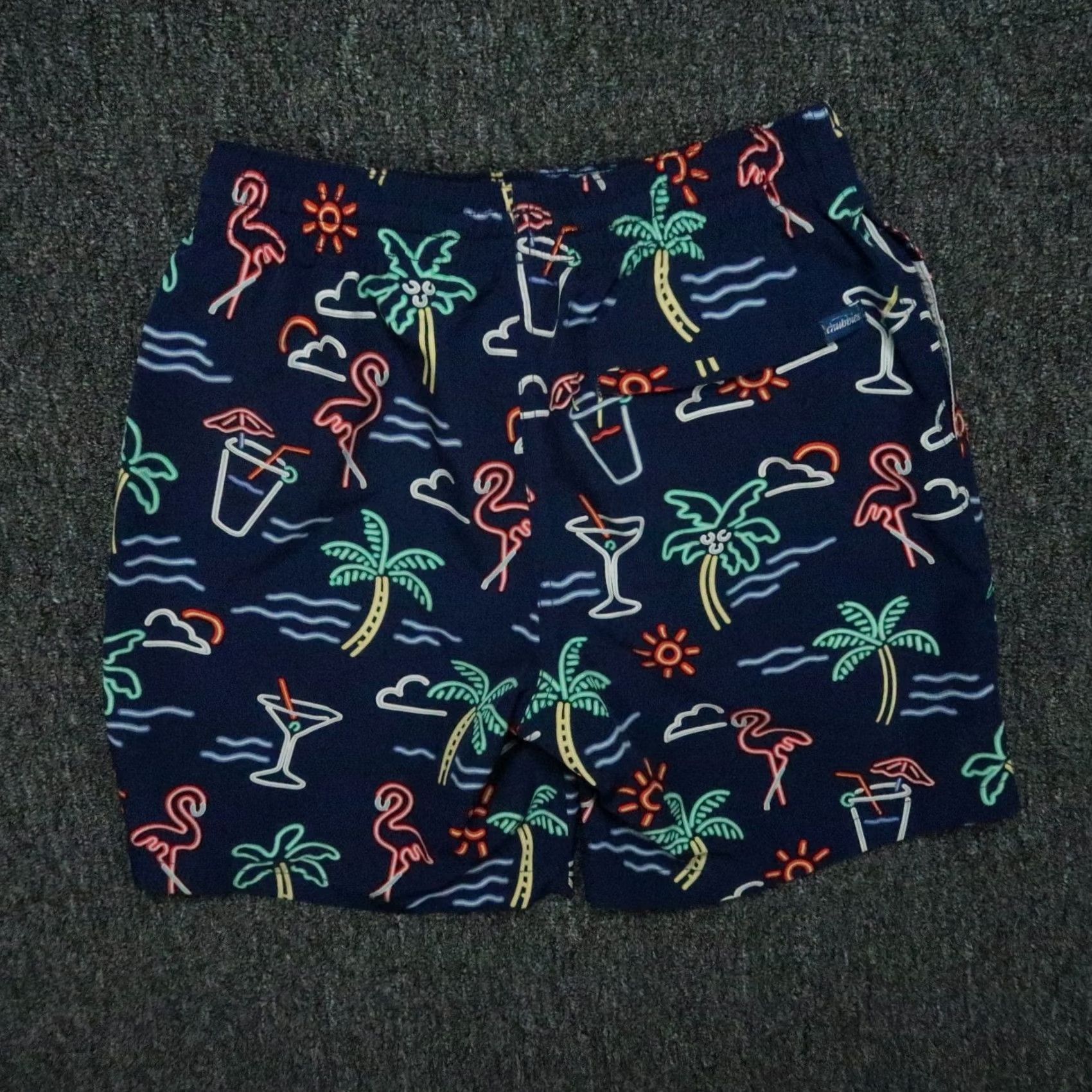 Chubbies Chubbies Swim Trunks Small Blue Neon Lights Tropical Lined Shorts 7" Mens Size US 29 - 4 Thumbnail