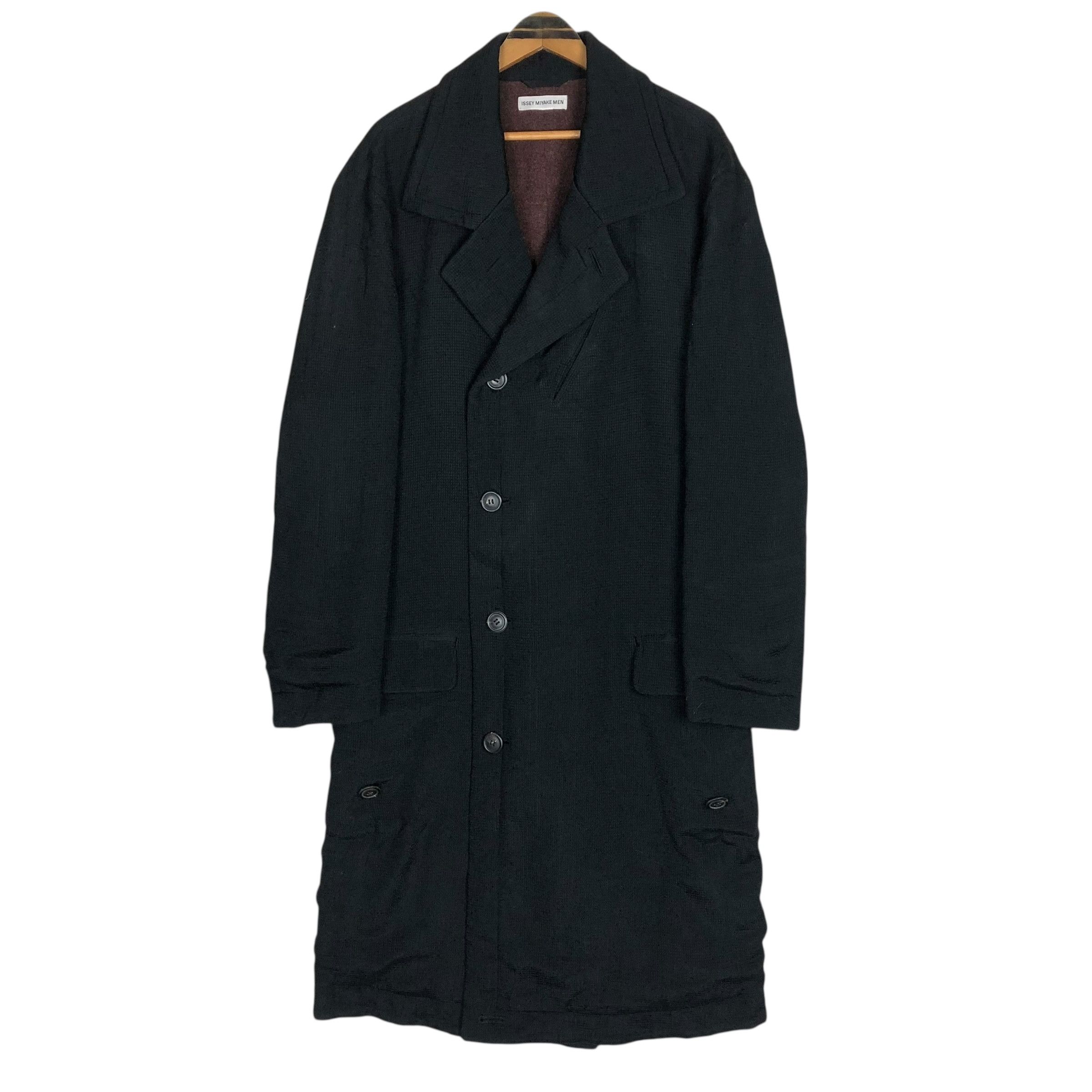 Issey Miyake Vintage Issey Miyake Men A/W 1995 Double Breasted Overcoat Size US L / EU 52-54 / 3 - 7 Thumbnail