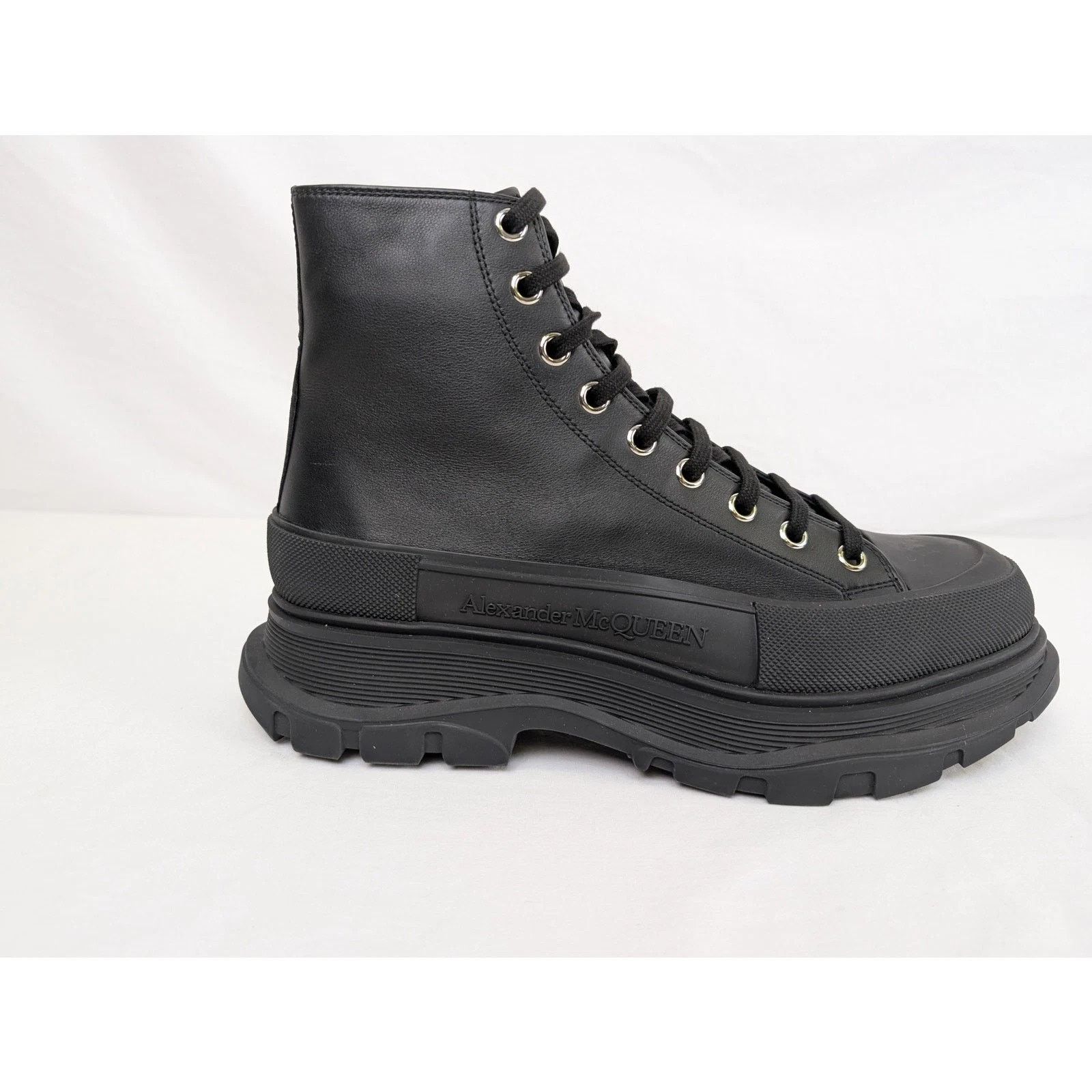 Alexander McQueen o1rshd1 Pelle S.Gomma Boots in Black/Silver Size US 13 / EU 46 - 3 Thumbnail