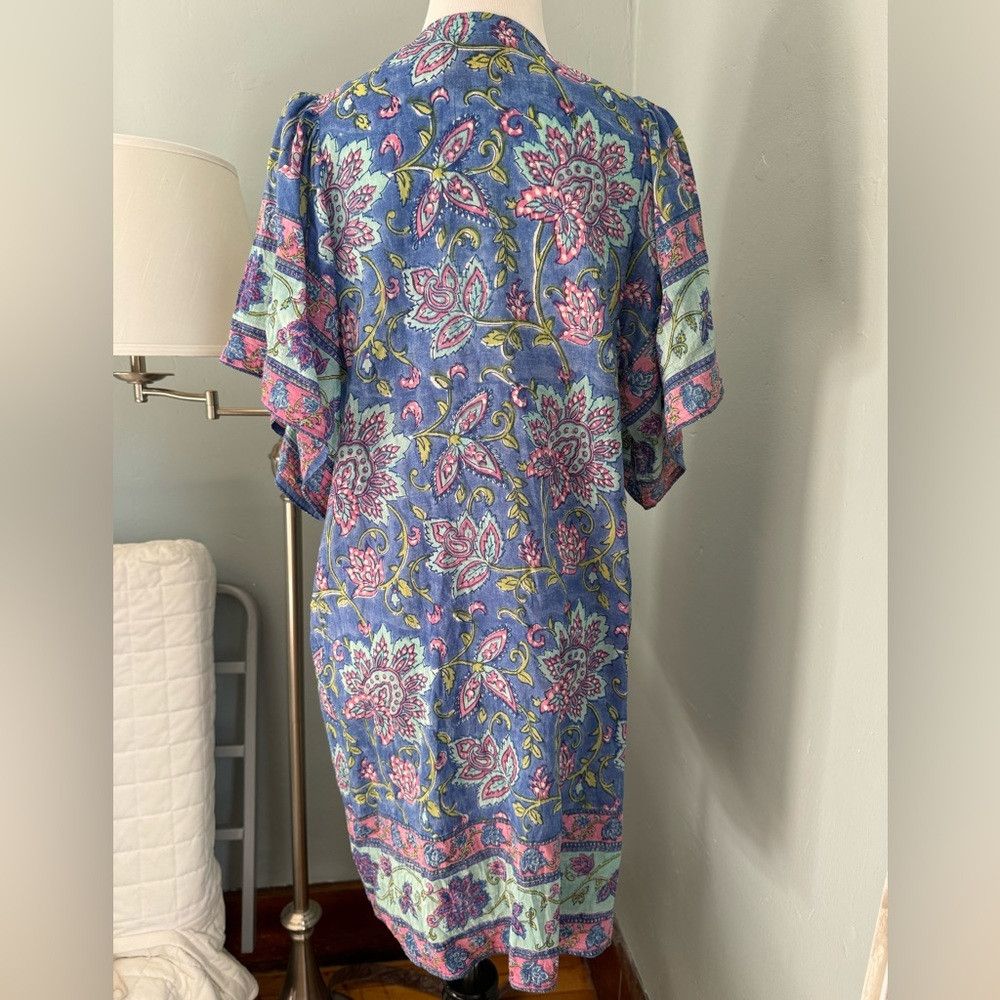 Other Alicia Bell Silk Cotton Tassel Coverup Mumu Dress blue Swim Size M / US 6-8 / IT 42-44 - 3 Thumbnail