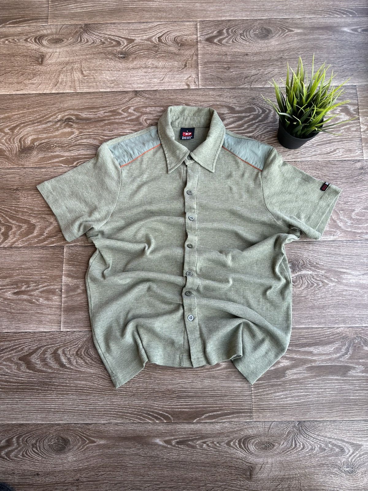 Diesel 🔥 Diesel Vintage Polo T Shirt Button Up Solid Rare Size US L / EU 52-54 / 3 - 2 Thumbnail