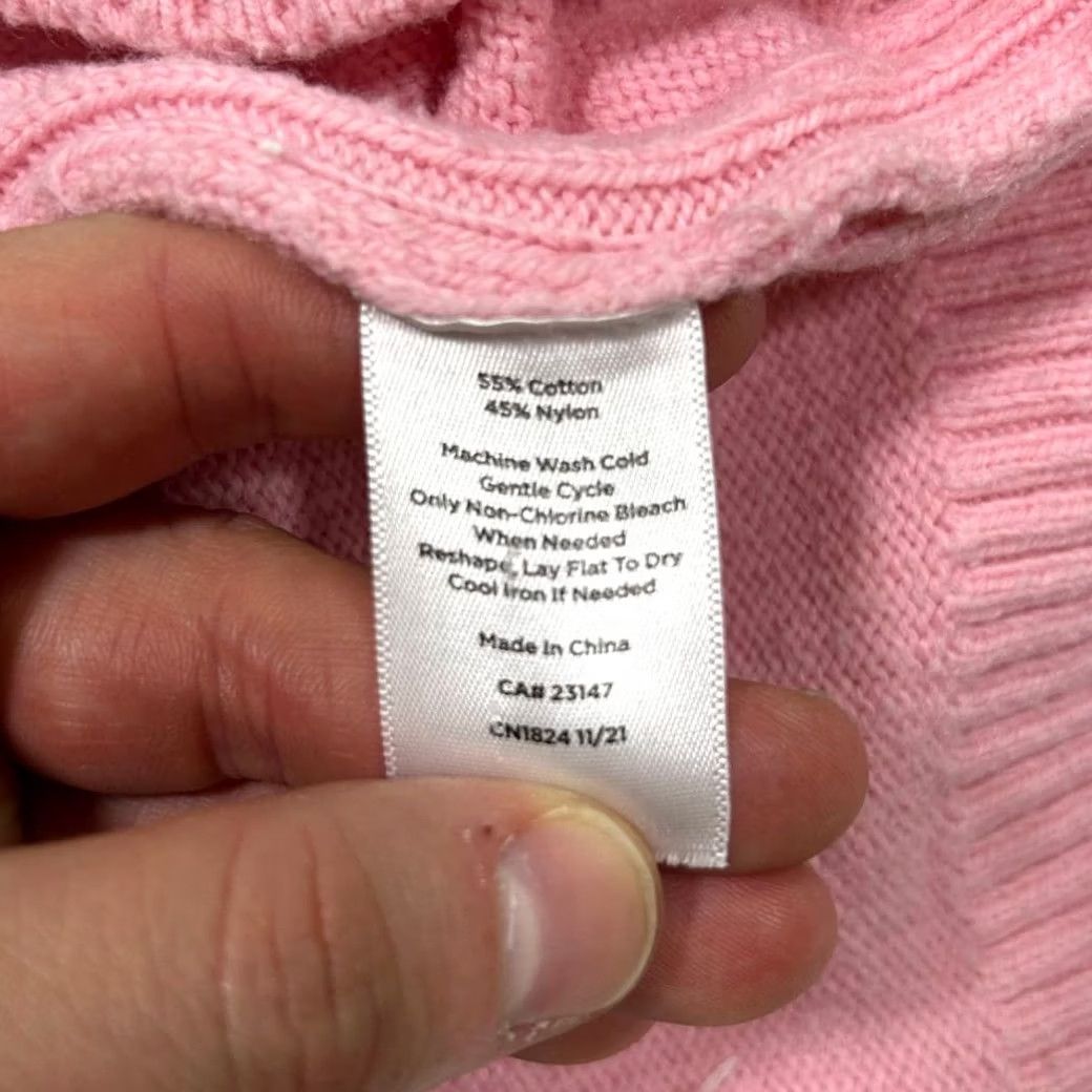 Talbots Talbots Pink Scalloped Edge Knit Pullover Sweater Long Sleeve Womens SP Size XXS / US 00 / IT 34 - 6 Thumbnail