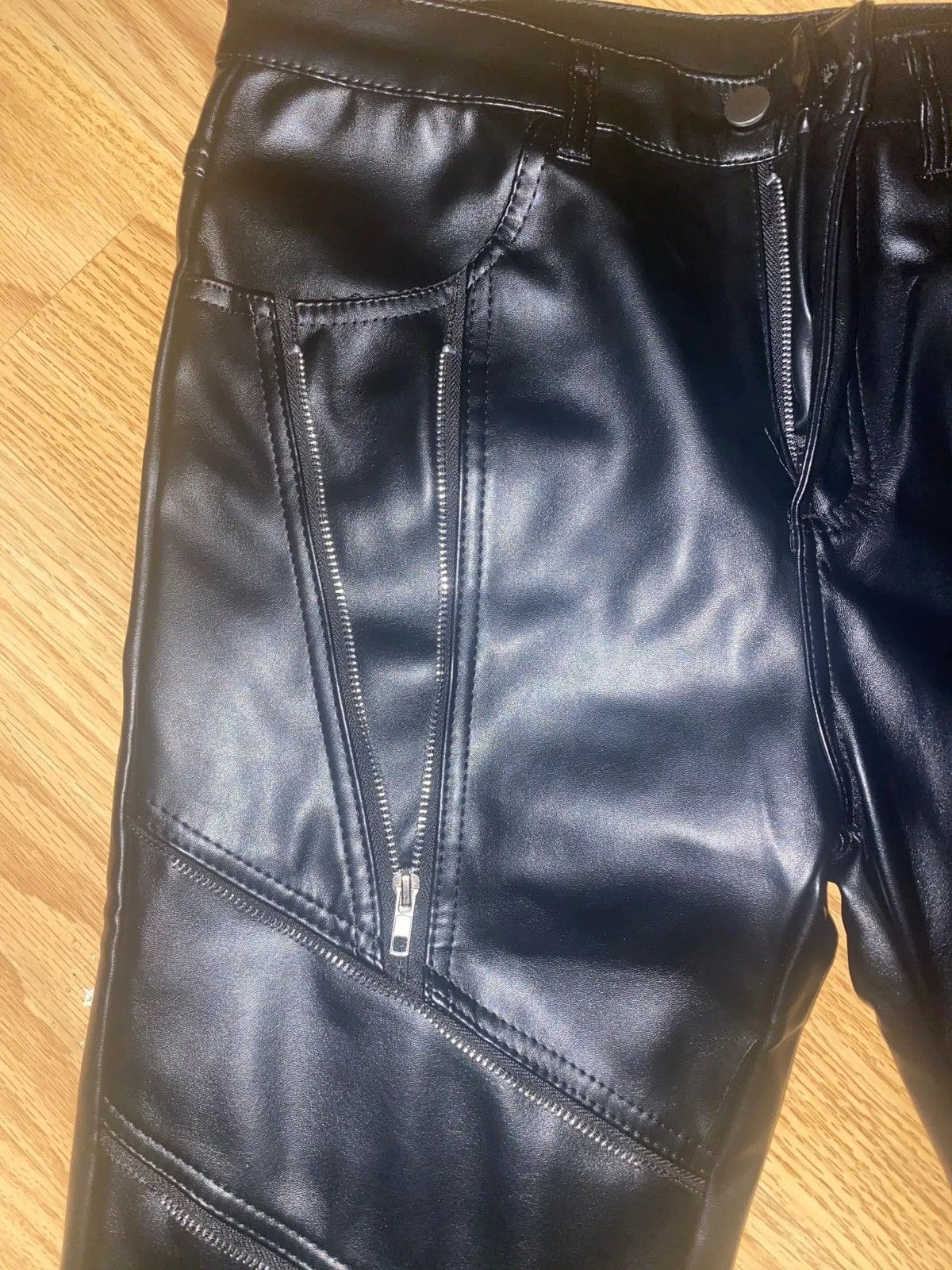 Leather Slim Fit Leather PU Pant Size US 29 - 7 Thumbnail