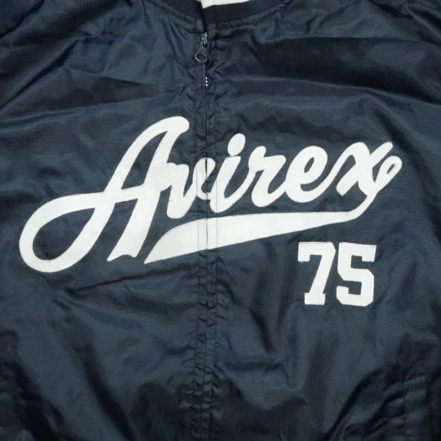 Avirex VINTAGE Avirex Jacket Men XL Blue Satin Bomber Full Zip Pockets Size US XL / EU 56 / 4 - 4 Thumbnail