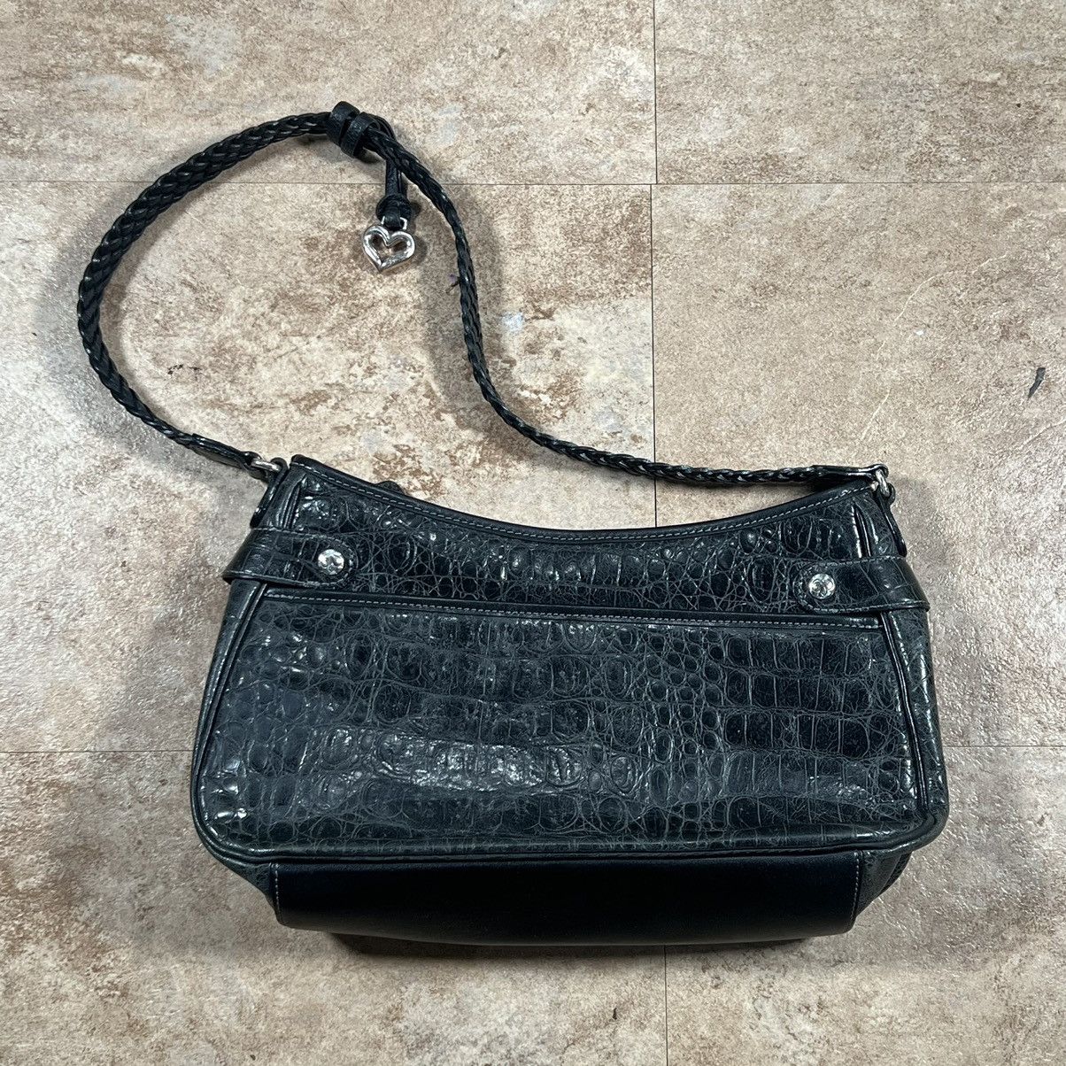 Brighton × Vintage Brighton Crocodile Leather Shoulder Bag Purse Handbag Size ONE SIZE - 2 Thumbnail
