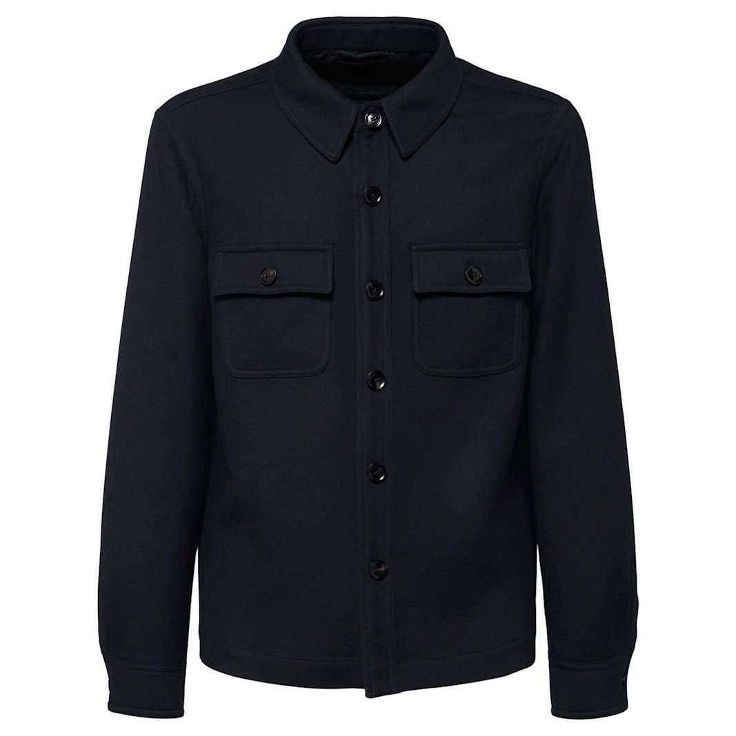 TOM FORD Navy Blue Wool and Silk Overshirt New & Authentic (
