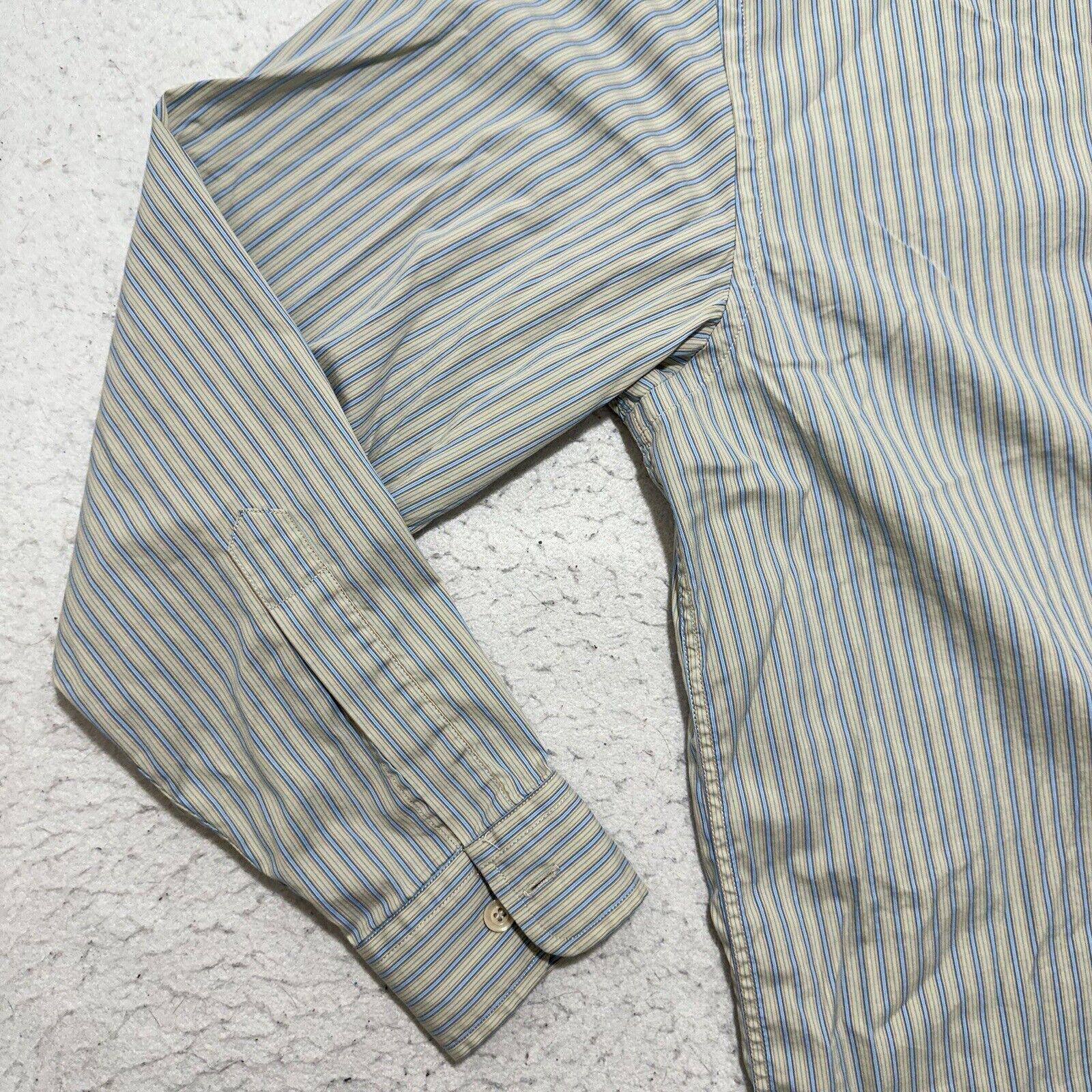 Ermenegildo Zegna Ermenegildo Zegna Medium Button Down Dress Shirt Blue Green Size US M / EU 48-50 / 2 - 7 Thumbnail