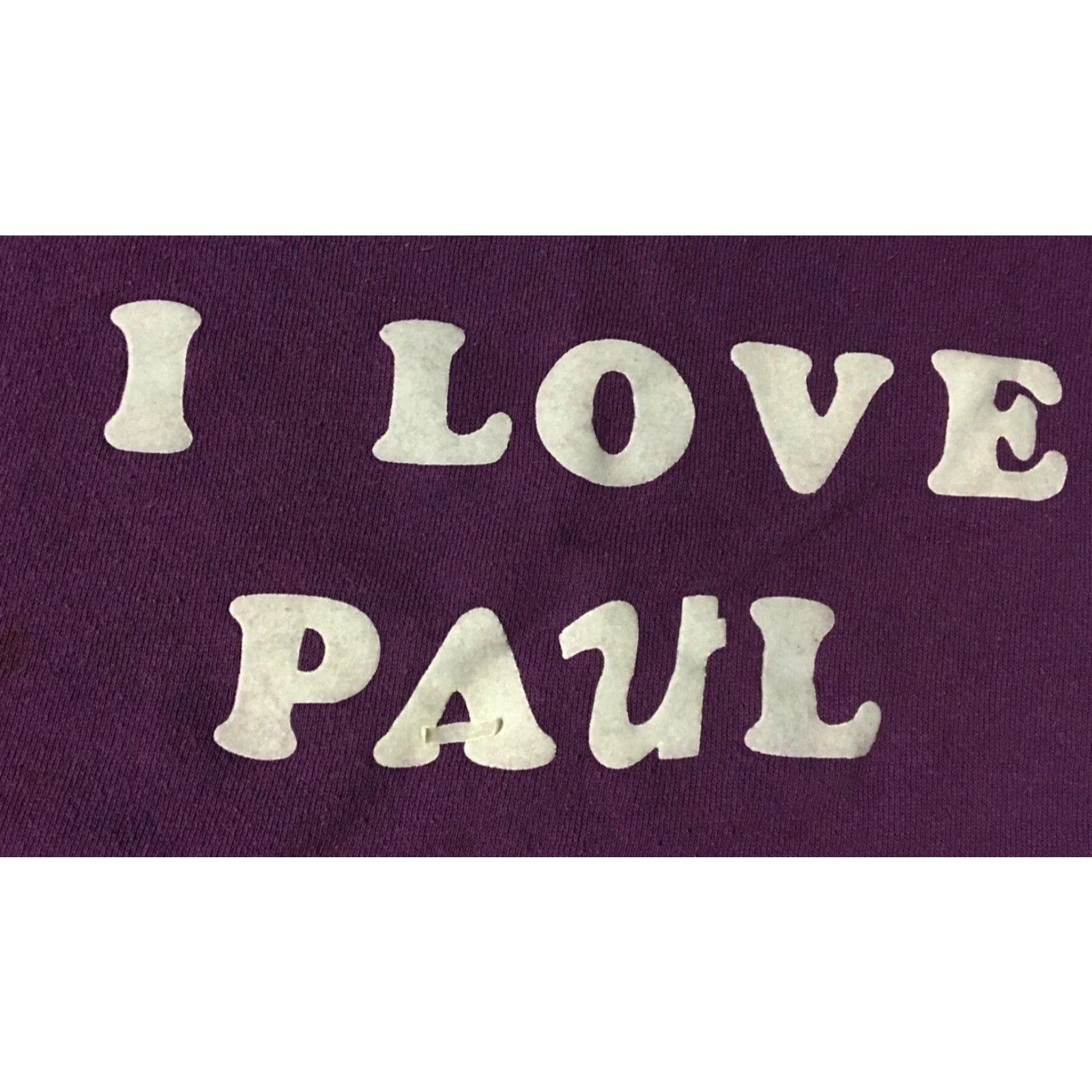Hanes VINTAGE I Love Paul Hanes Sweatshirt L Purple 80s 90s Boxy Faded Surf Skate Hiking Womens Crew Sweatshirt Size L / US 10 / IT 46 - 2 Thumbnail