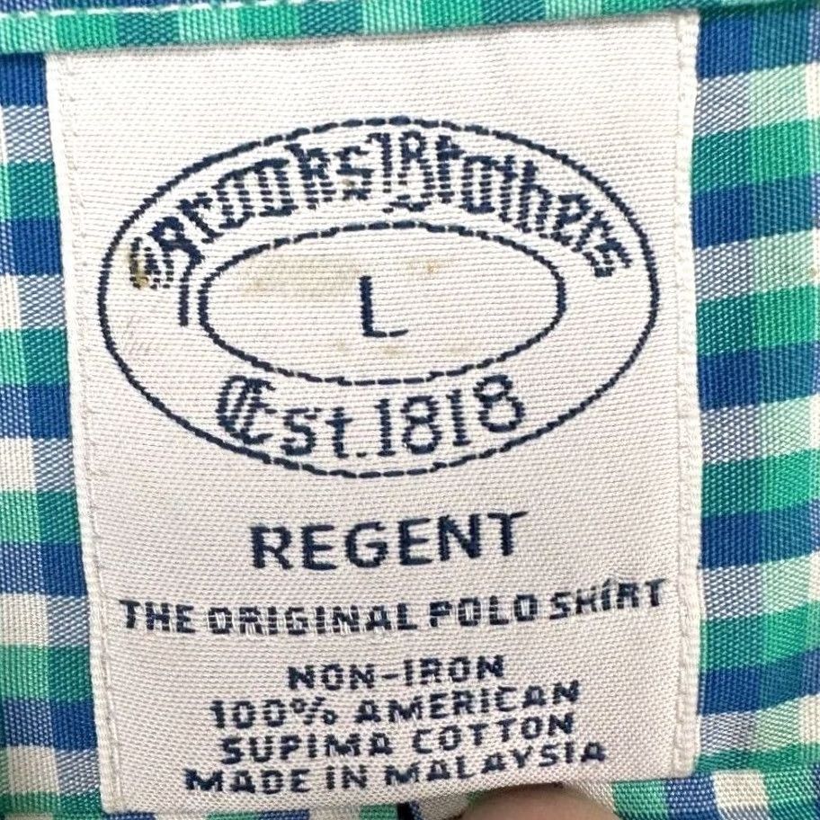 Brooks Brothers Brooks Brothers Shirt Mens Large Green Plaid 1818 Regent Supima Cotton Button Up Shirt Size US L / EU 52-54 / 3 - 4 Thumbnail
