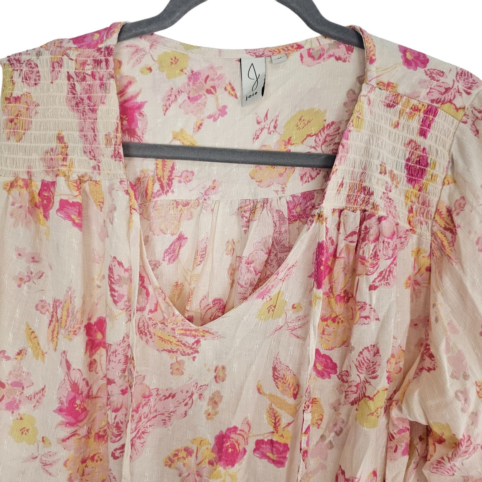 Joie Joie Floral Peasant Blouse Cottagecore Romantic Feminine Size M / US 6-8 / IT 42-44 - 2 Thumbnail