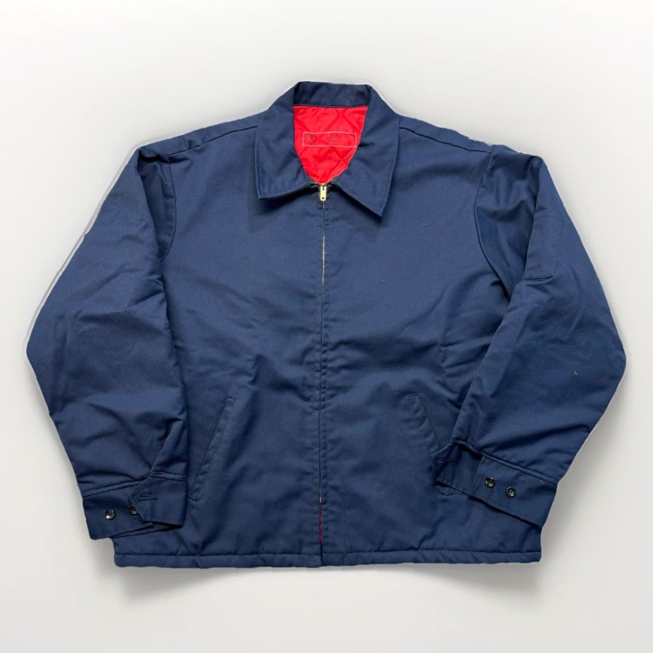 Vintage VINTAGE Uniform Work Jacket Bomber Jacket Mens XL Blue Full Zip Cotton Blend Canvas Quilt Lined 60s Size US XL / EU 56 / 4 - 2 Thumbnail