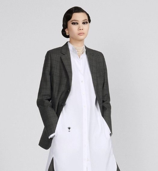 Dior o1w1db10824 Checked Wool Blazer in Grey Size S / US 4 / IT 40 - 4 Thumbnail