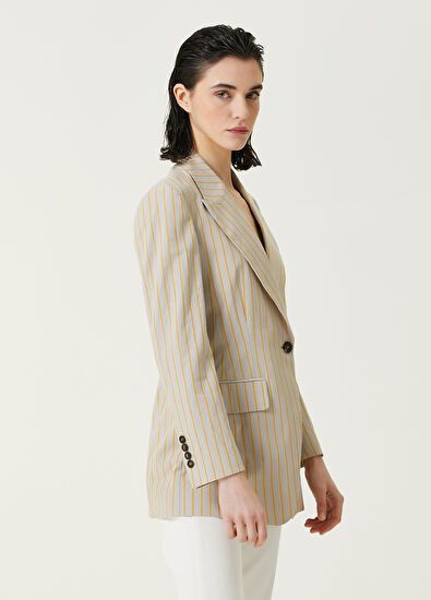 Brunello Cucinelli o1y0725 Blazer in Sand/Yellow Size M / US 6-8 / IT 42-44 - 3 Thumbnail