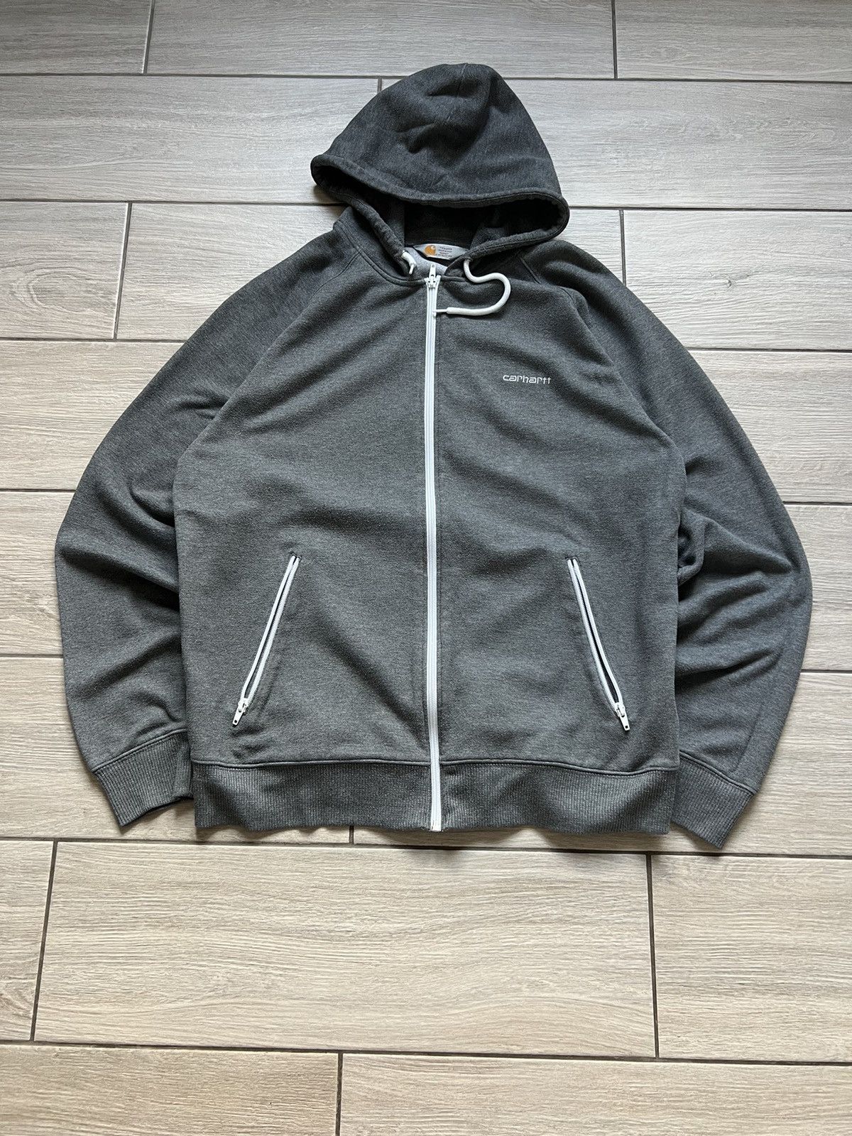 Carhartt × Vintage Vintage 90s Carhartt Zip Hoodie Sweatshirt Y2K Streetwear Size US XL / EU 56 / 4 - 2 Thumbnail