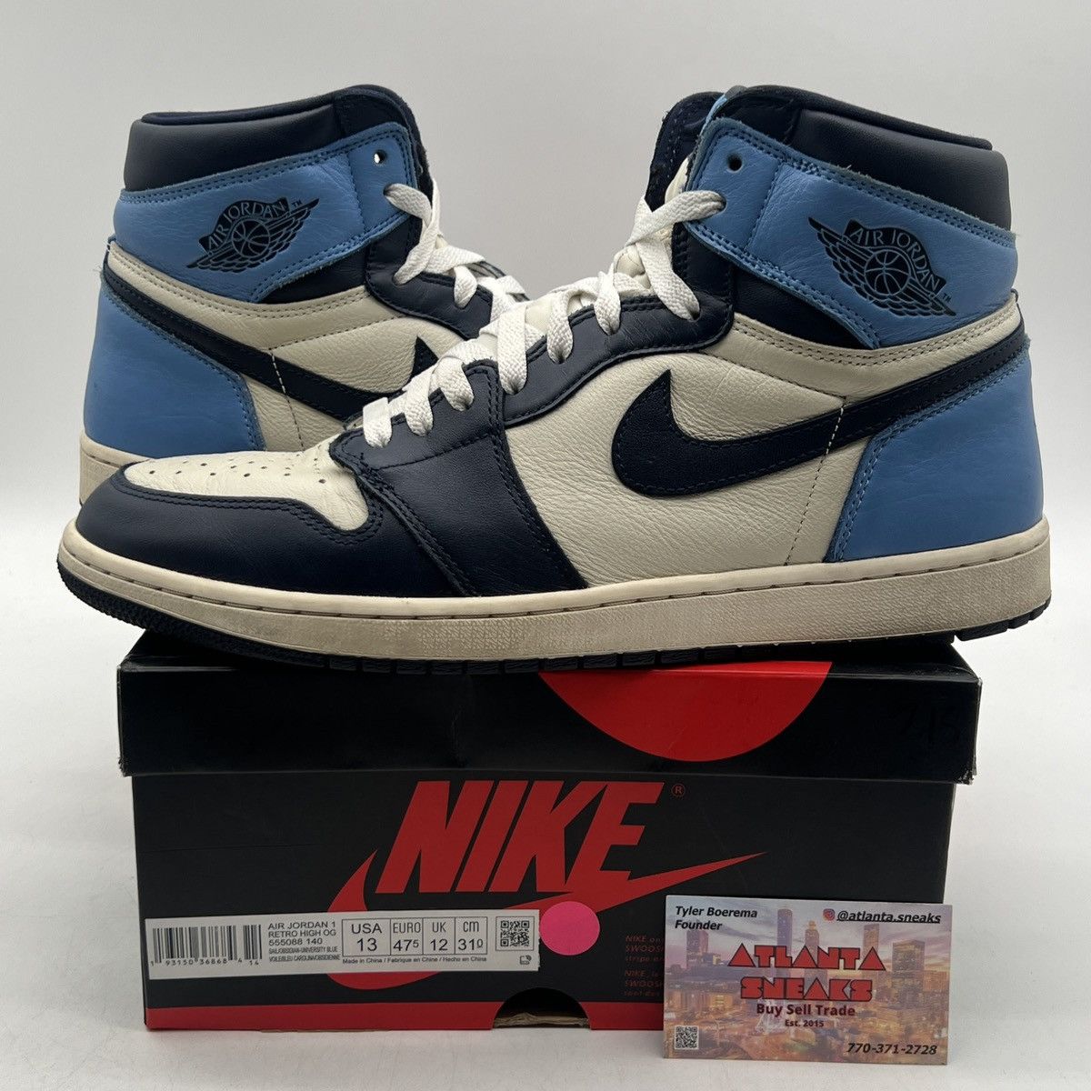 Nike Air Jordan 1 high obsidian Size US 13 / EU 46 - 1 Thumbnail