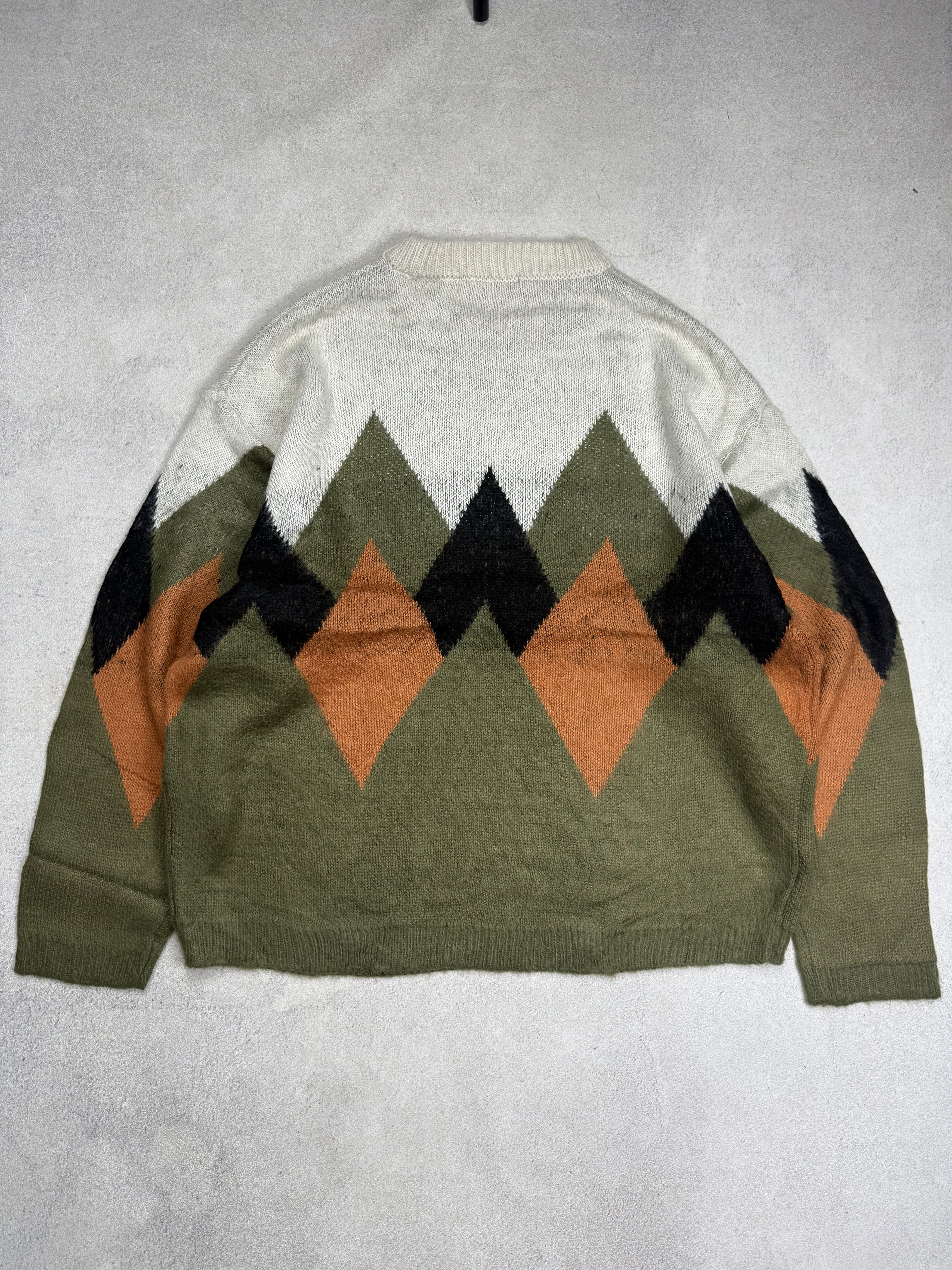 Japanese Brand Vintage Style Oversized Argyle Knit Sweater Retro Diamond Size US L / EU 52-54 / 3 - 2 Thumbnail