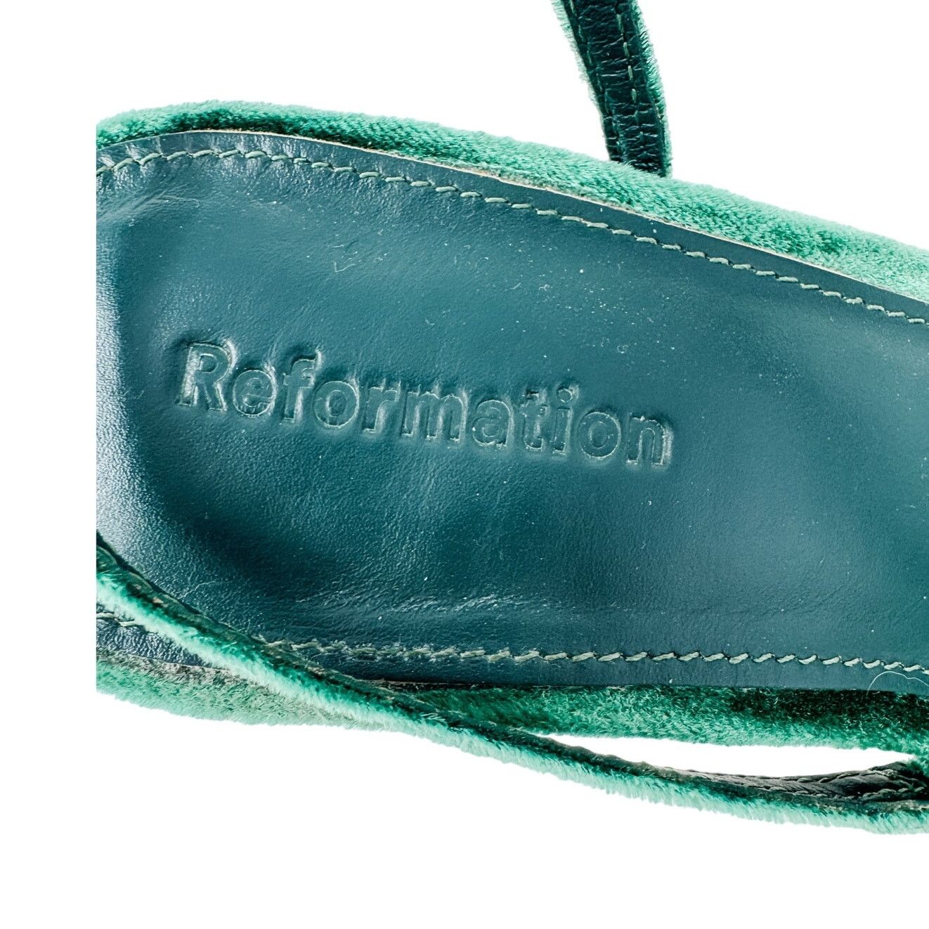 Reformation Reformation Marylou Velvet Slingback Sandals green size 7.5 Size US 7.5 / IT 37.5 - 12 Thumbnail