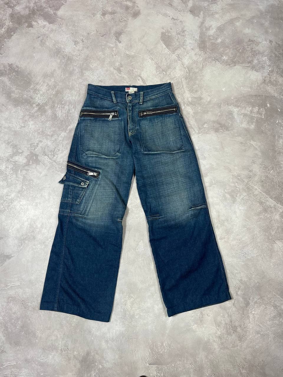 image of Diesel Parachute Zipper Cargo Pants in Blue, Men's (Size 31)