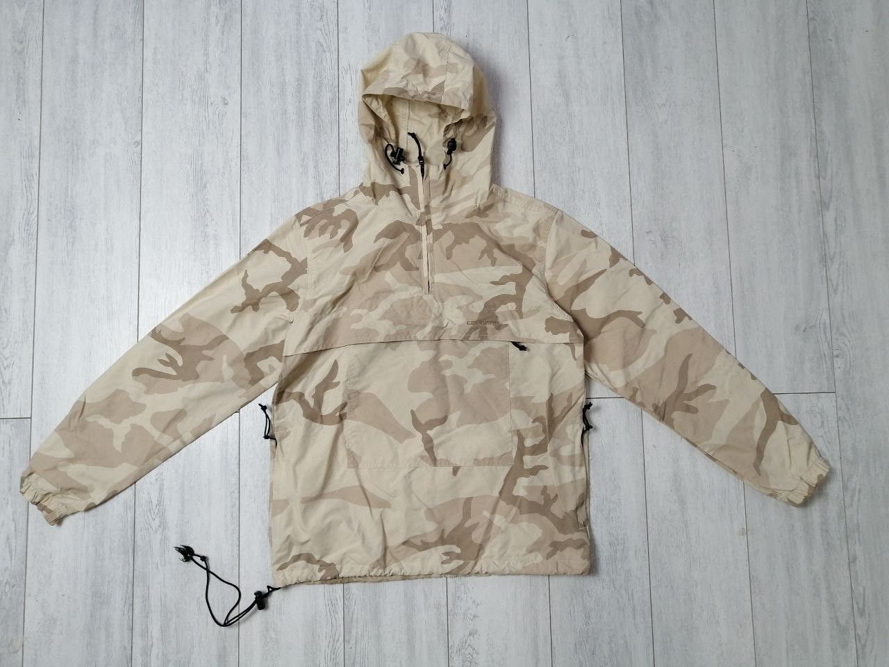 Carhartt × Vintage CARHARTT Vintag Biege Camo Mens Anorak Jacket Size US S / EU 44-46 / 1 - 1 Thumbnail