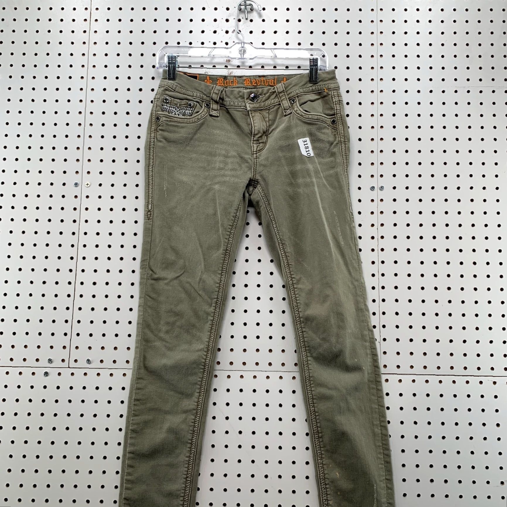 Vintage VINTAGE Rock Revival Skinny Jeans Womens Size 27 28x30 Gray Charcoal Wash Embroidered Slim Fit Stretch Size 27" / US 4 / IT 40 - 3 Thumbnail