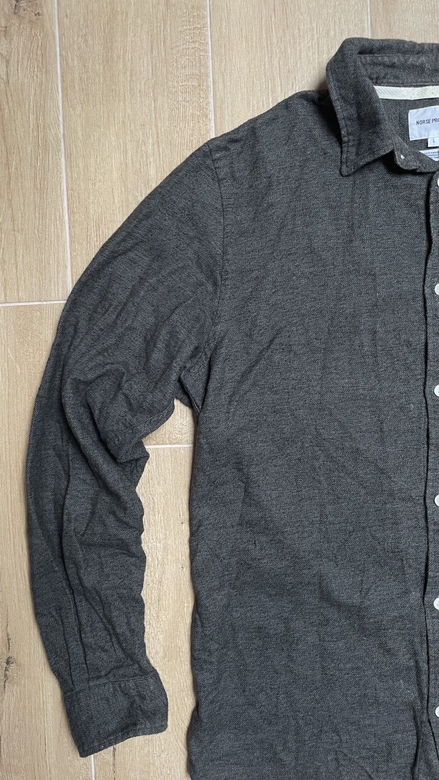 Norse Projects Norse Project Anton Brushed Flannel Checkred ButtonUp Shirt Size US L / EU 52-54 / 3 - 3 Thumbnail