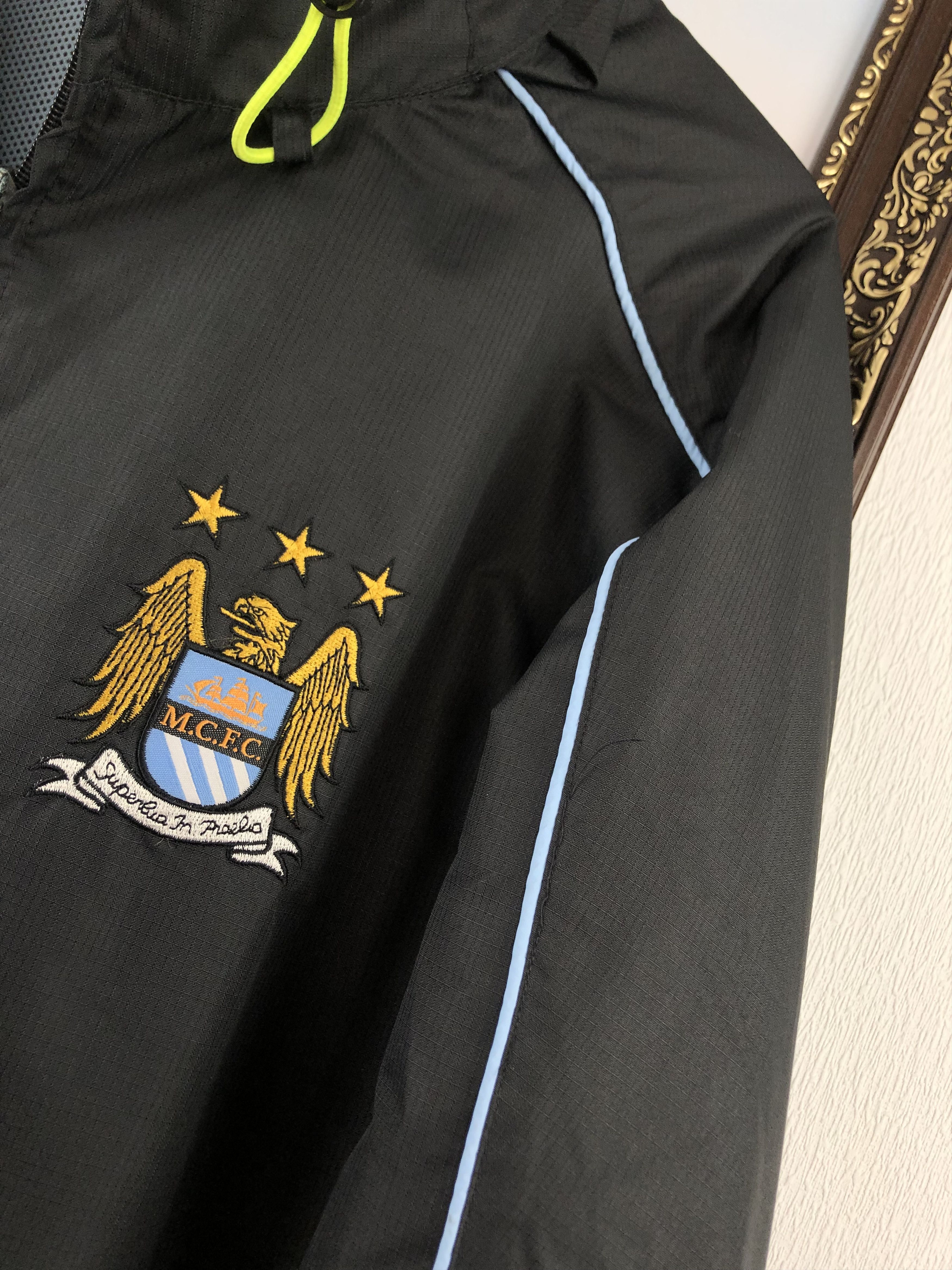 ウェア ManchesterCity Soccer Track Windbreaker Vintage Manchester City Jacket Soccer Windbreaker Track
