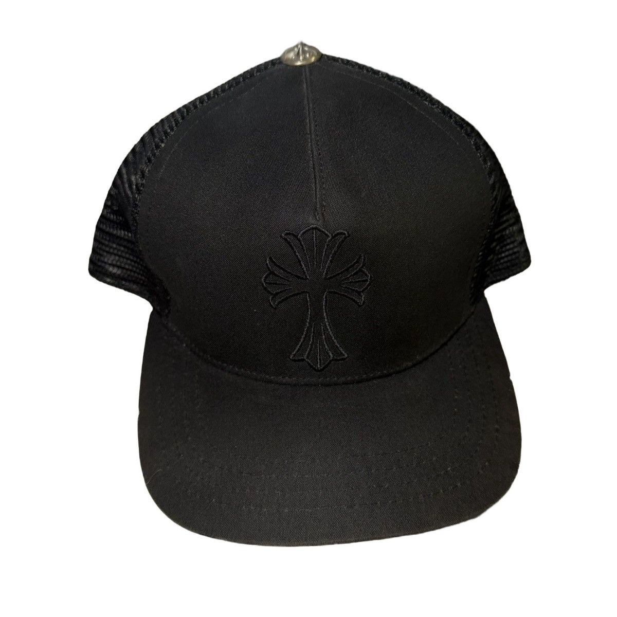 Chrome Hearts Black OG Denim Cross Trucker Hat