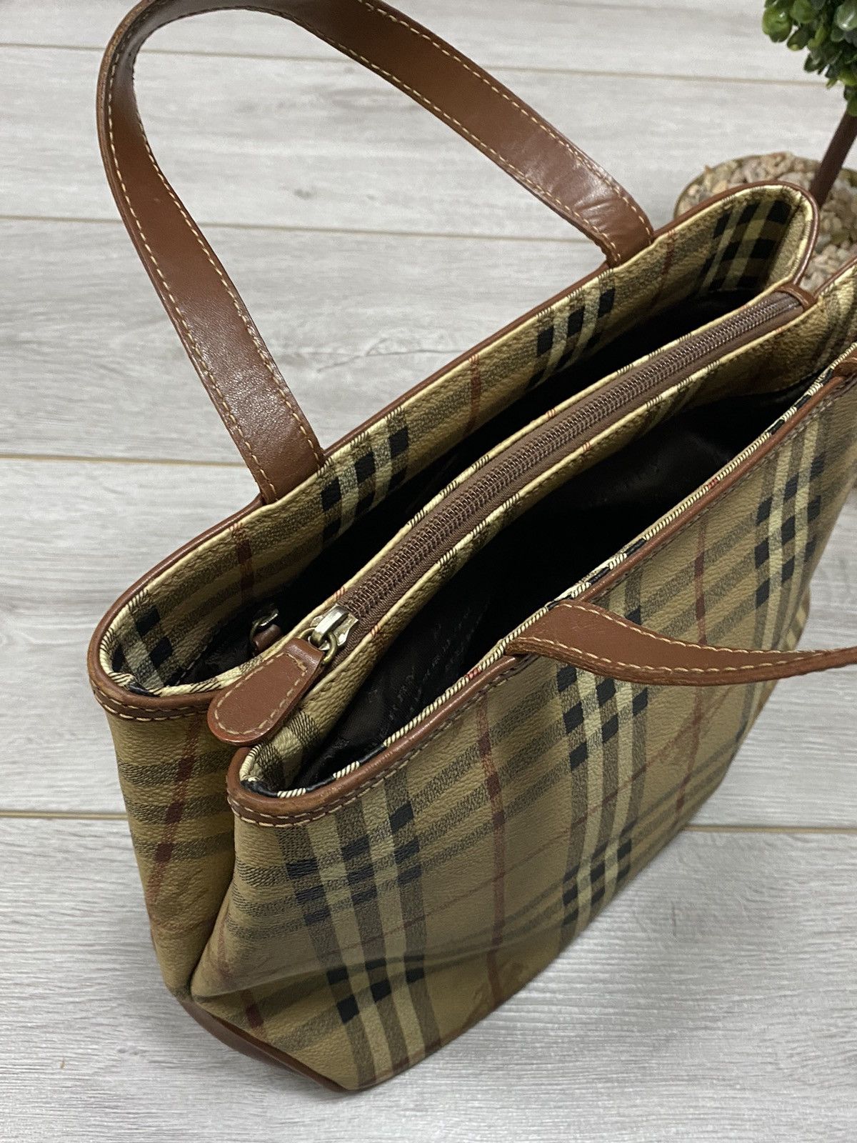 Burberry Burberry vintage nova check leather canvas bag Size ONE SIZE - 11 Thumbnail